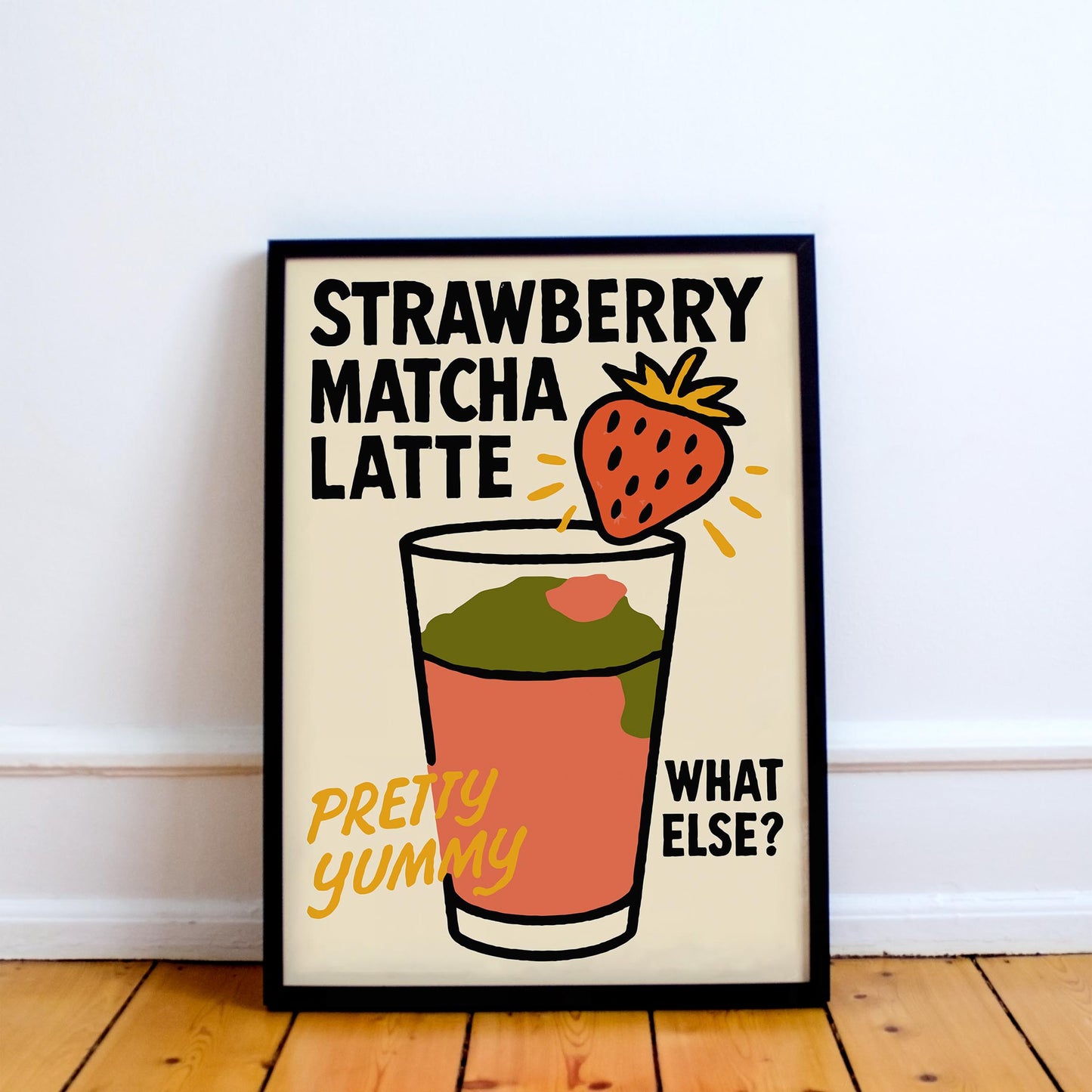 Strawberry Matcha Latte Poster