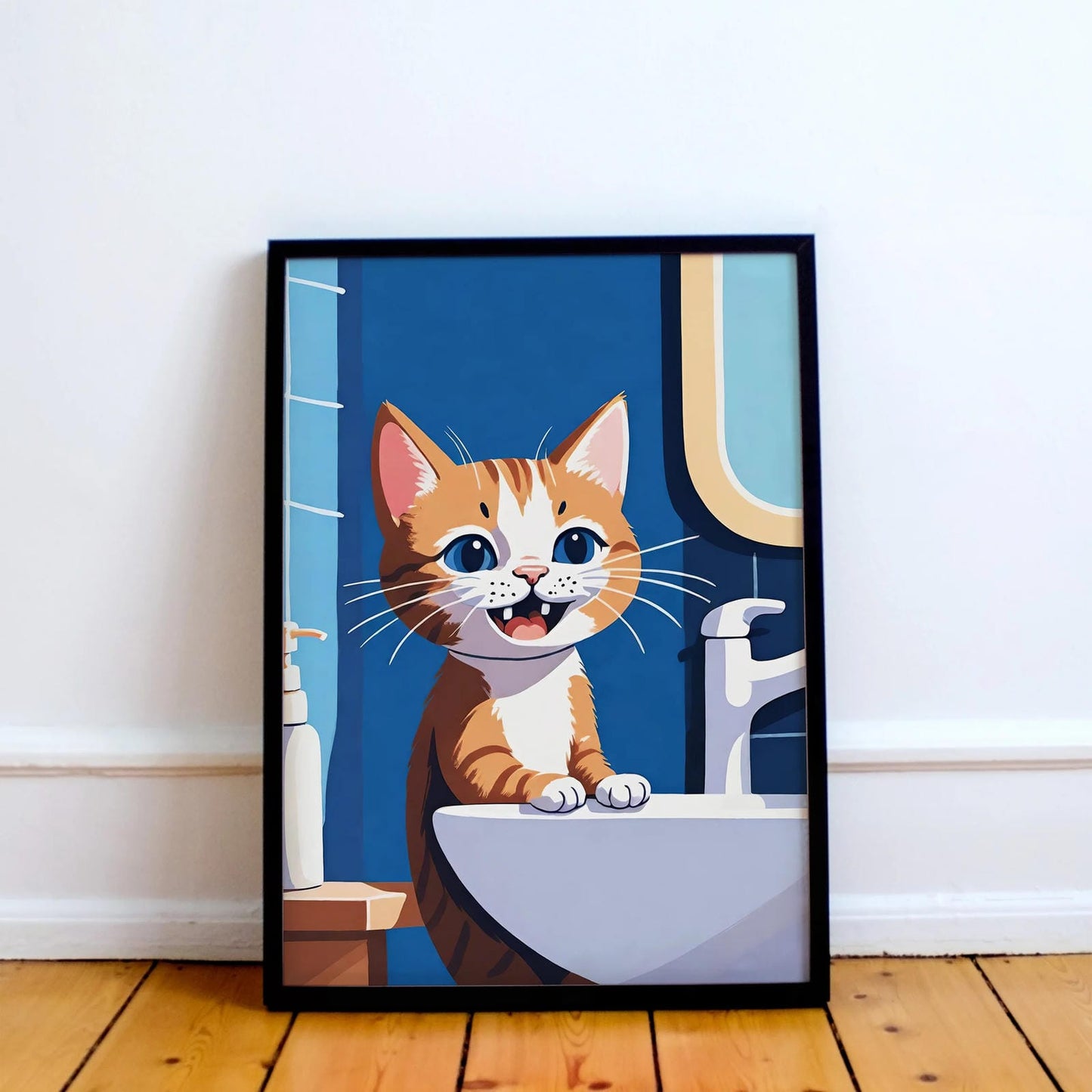 Cute Kitten Bathroom Wall Art
