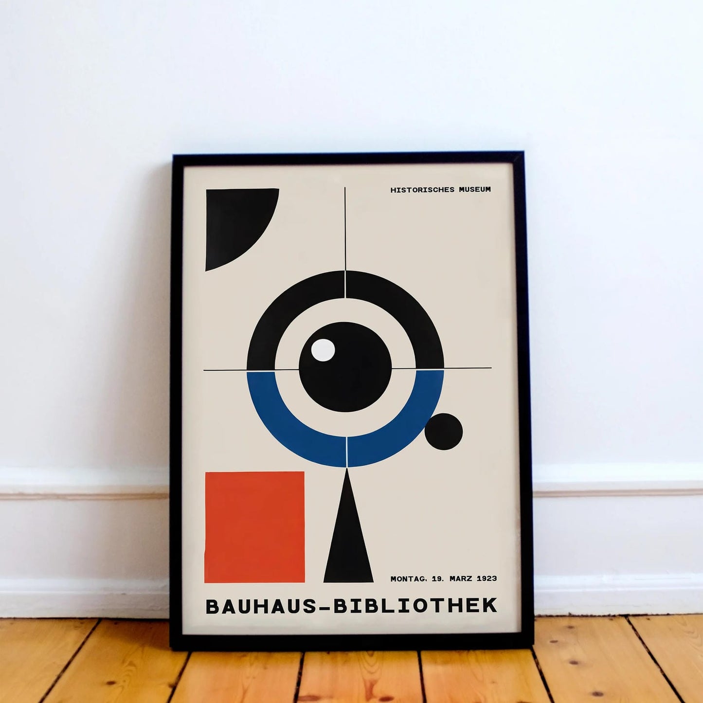Bauhaus Library Vintage Geometric Poster
