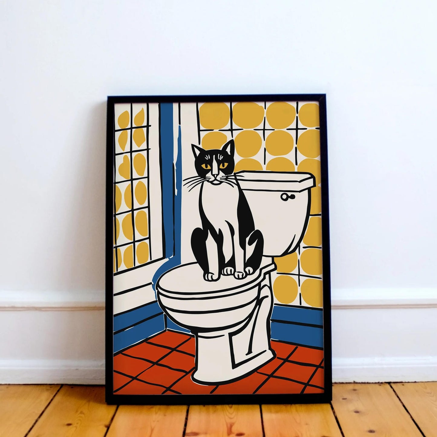 Cute Bathroom Cat Poster