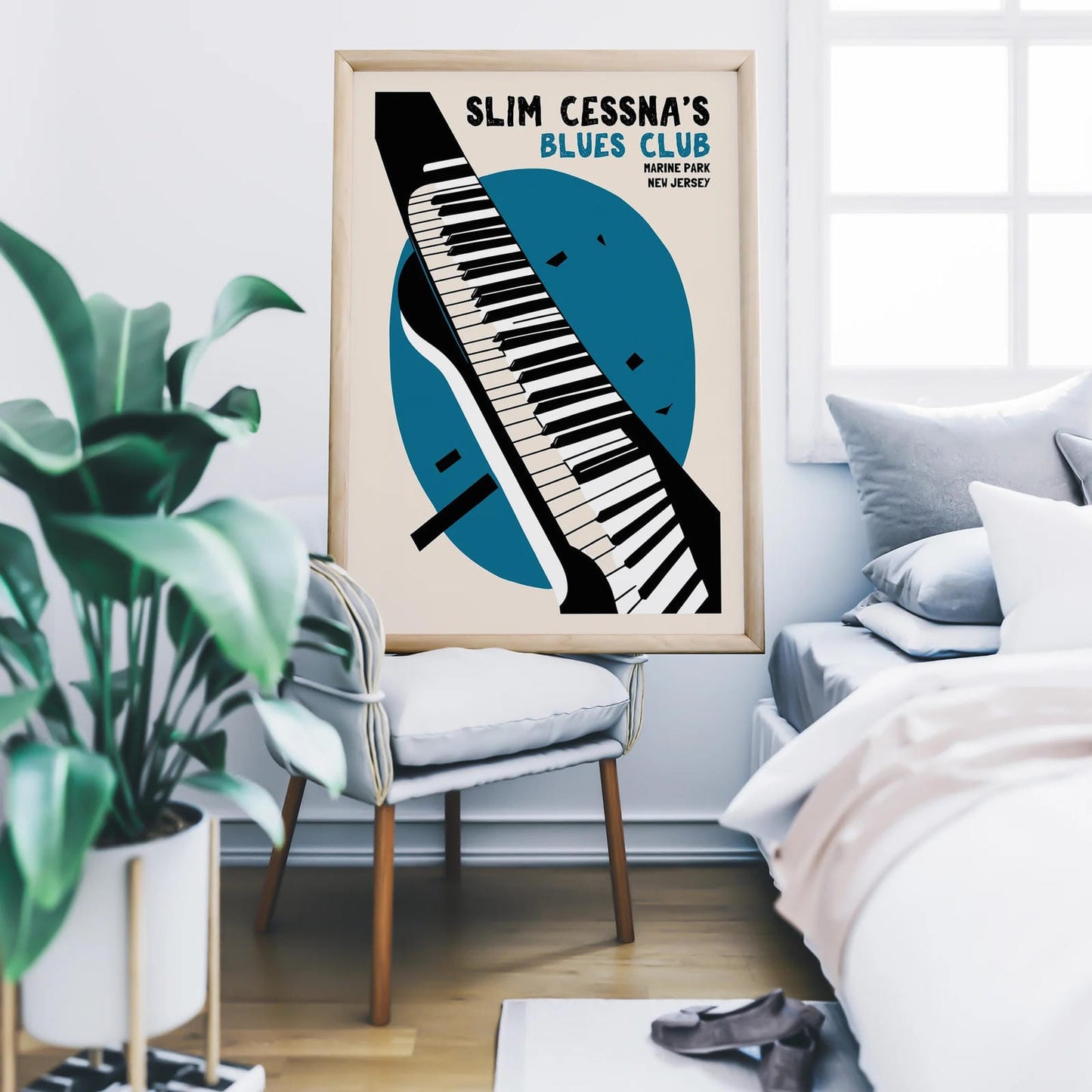 Vintage Blues Club Advertising Poster Print
