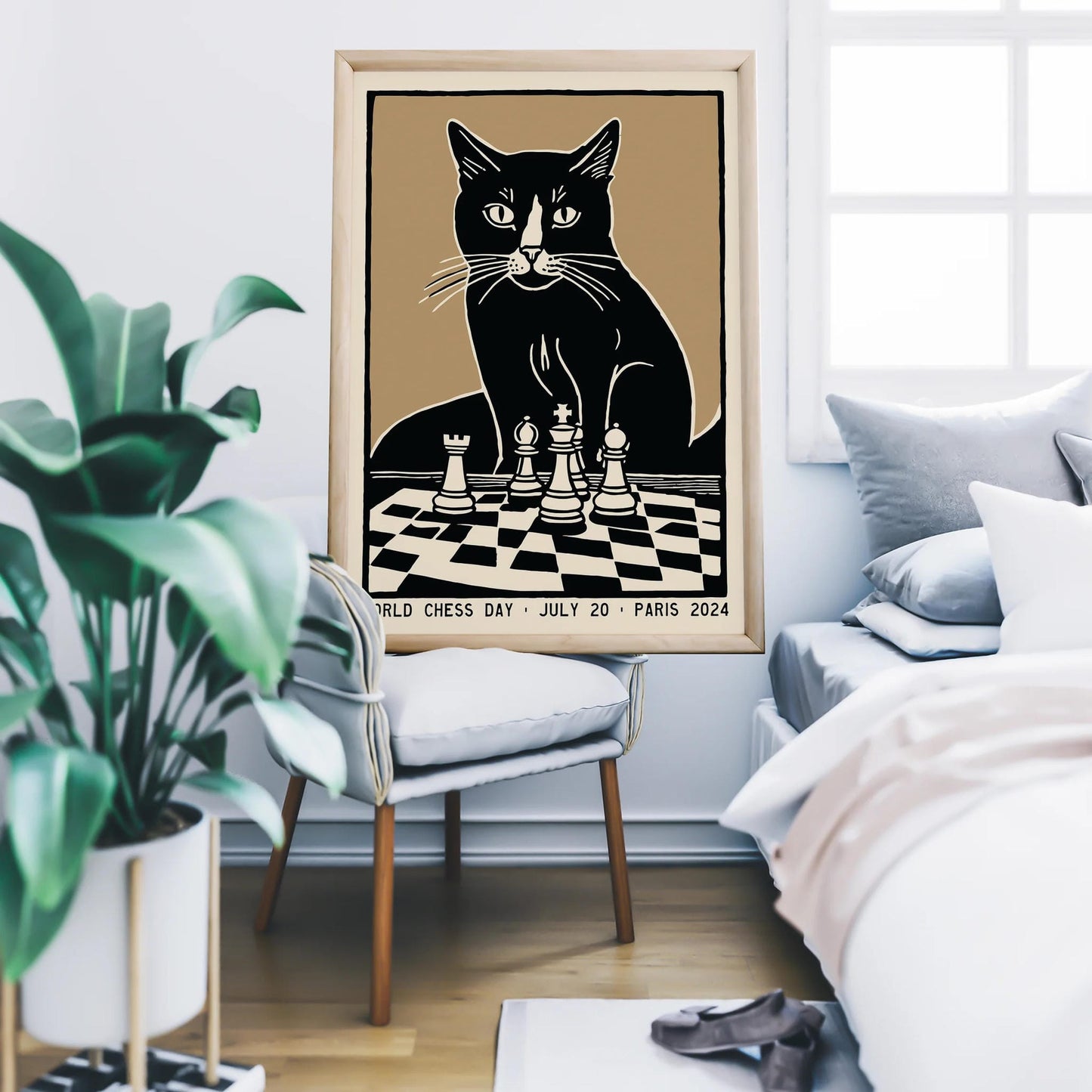 World Chess Day Cat Poster Paris 2024