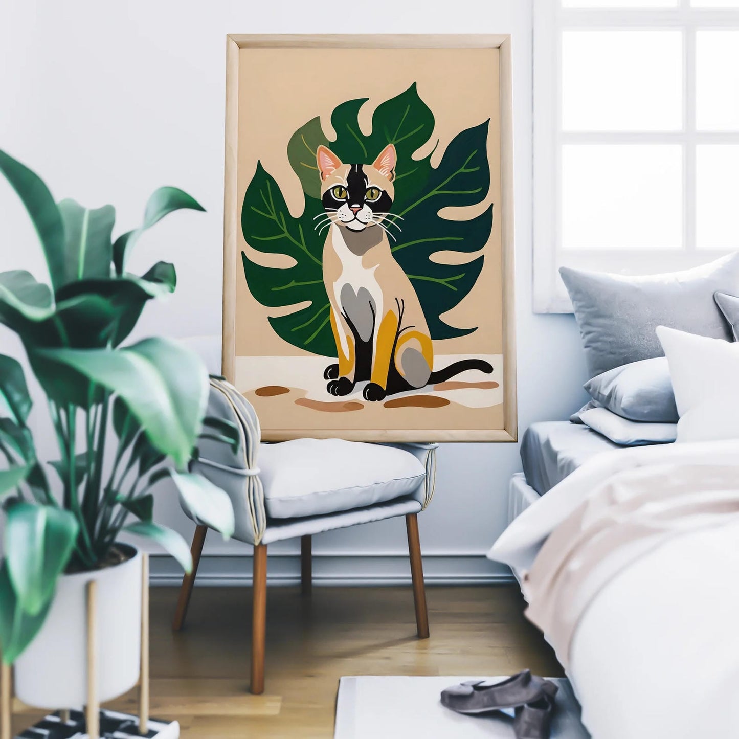 Monstera Cat - Wall Art Print