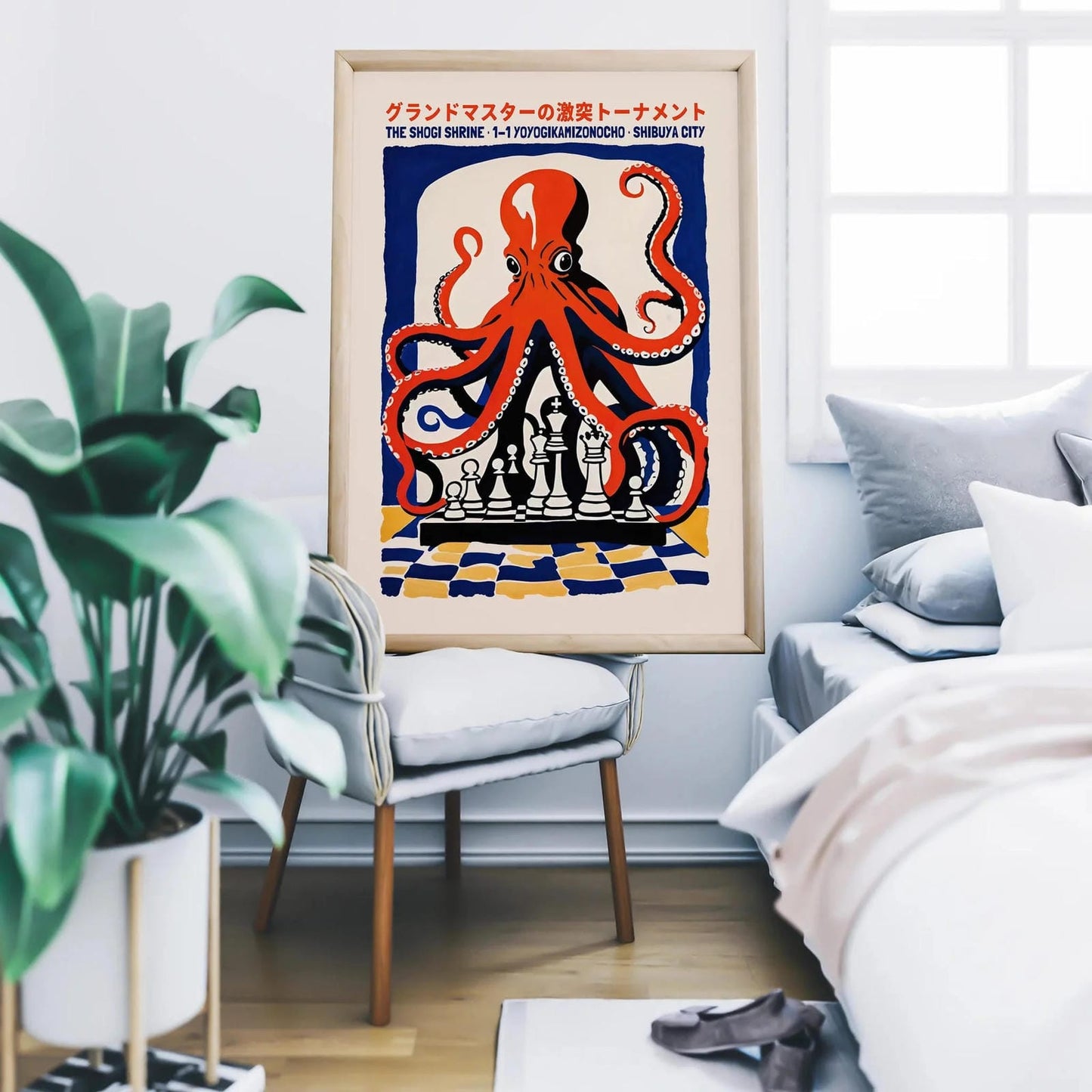 Shibuya City Octopus Chess Print
