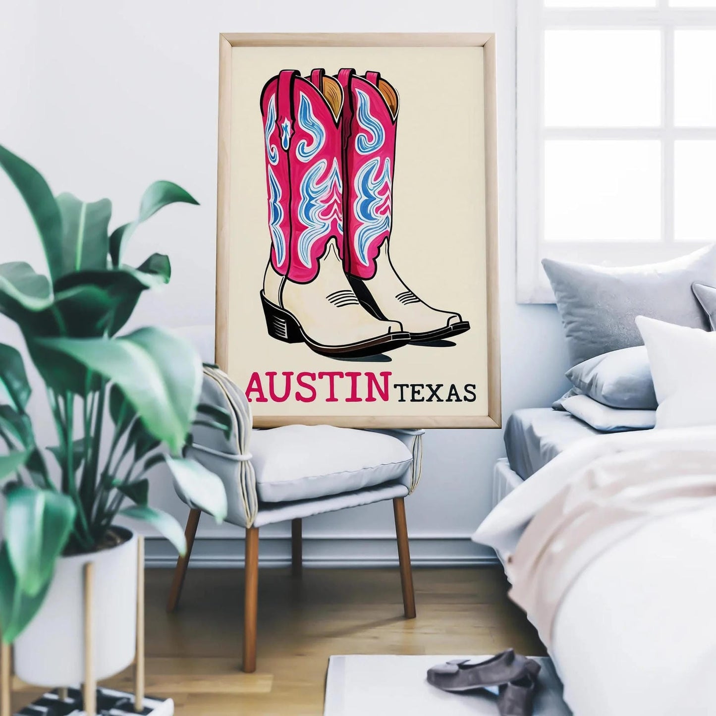 Stylish Texas Cowgirl Boots Print