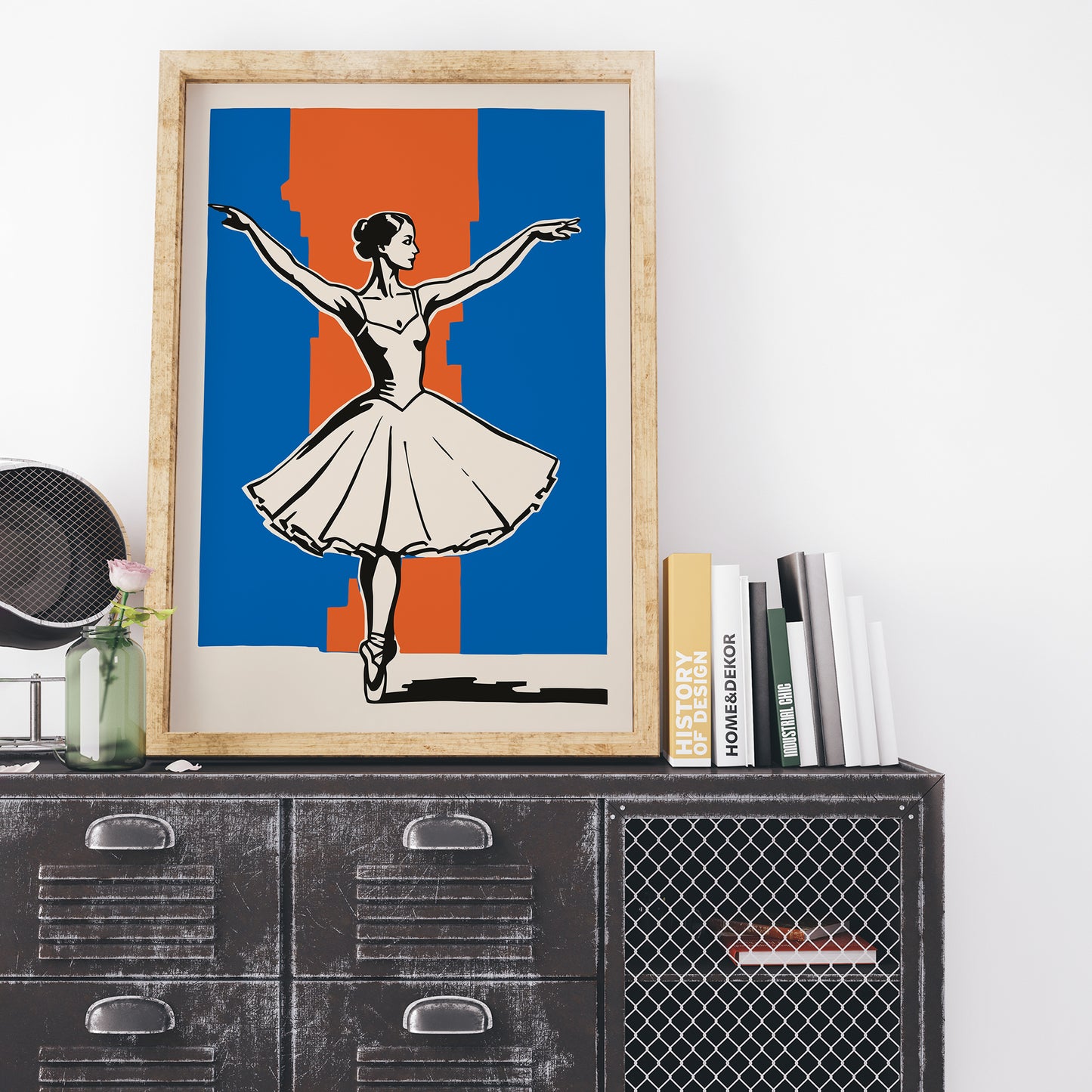 Retro Ballerina Wall Art Print