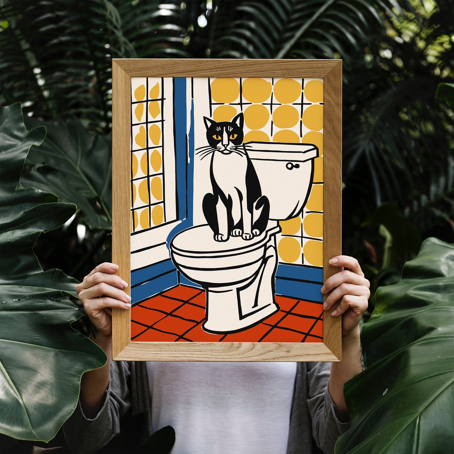 Cute Bathroom Cat Poster