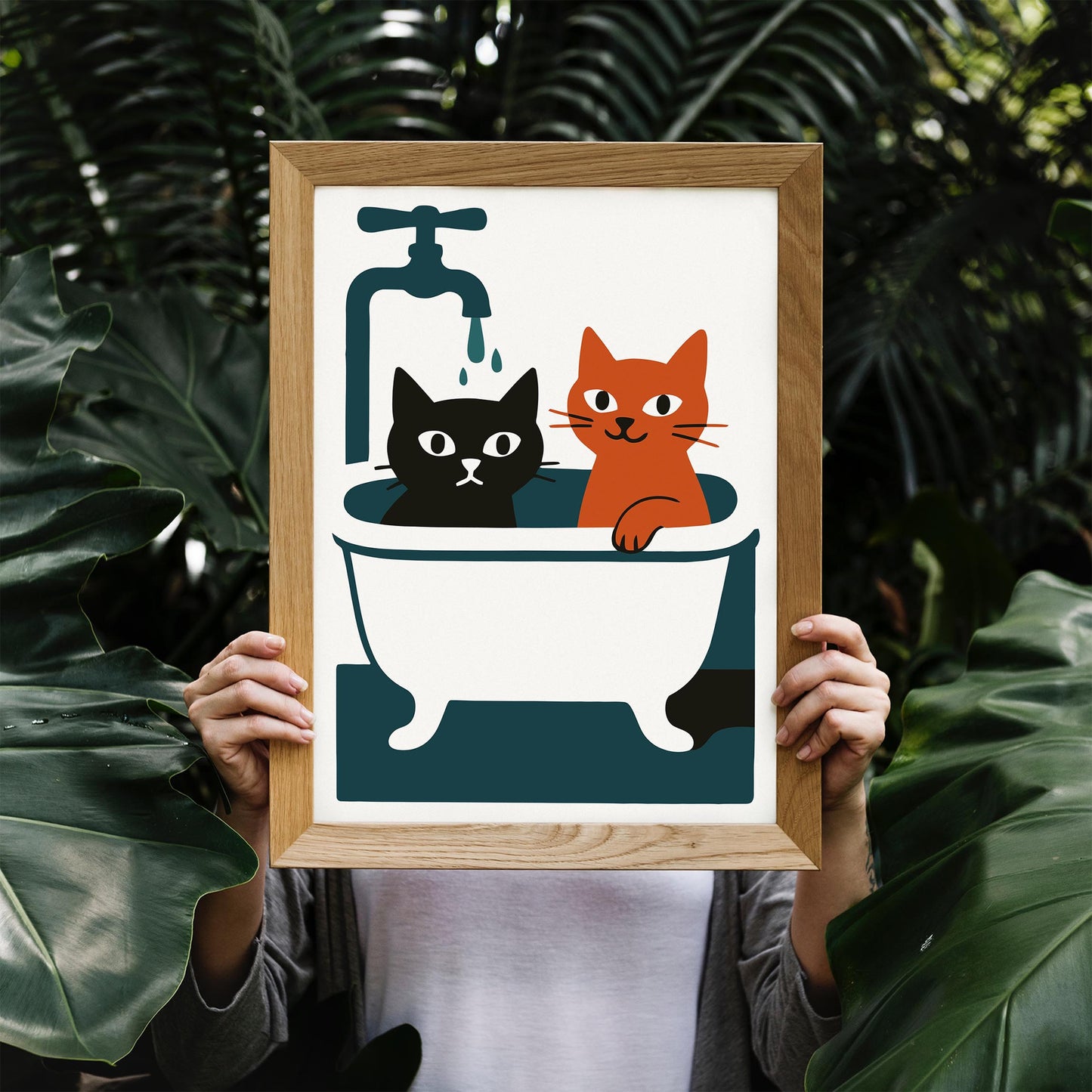 Bath Time Cats Poster Print