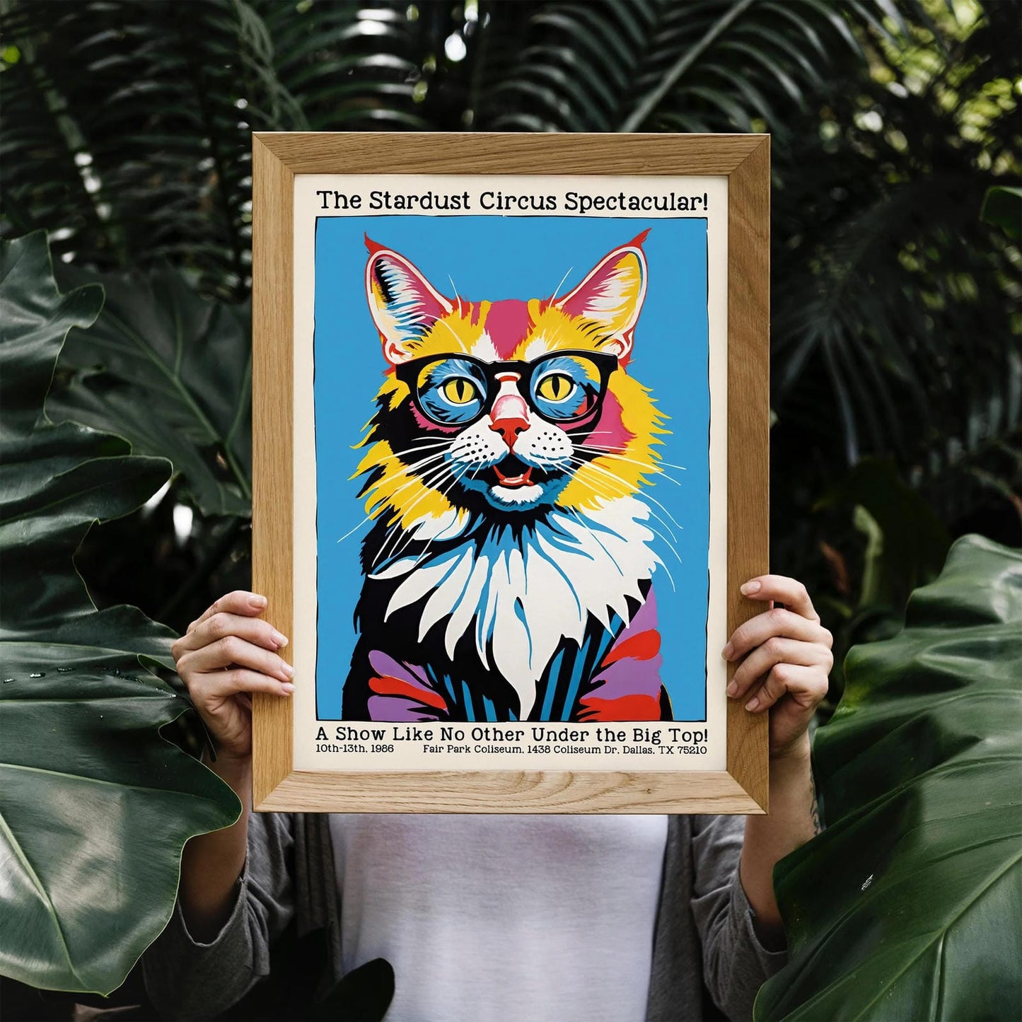 Dallas 1986 Stardust Circus Cat Retro Poster