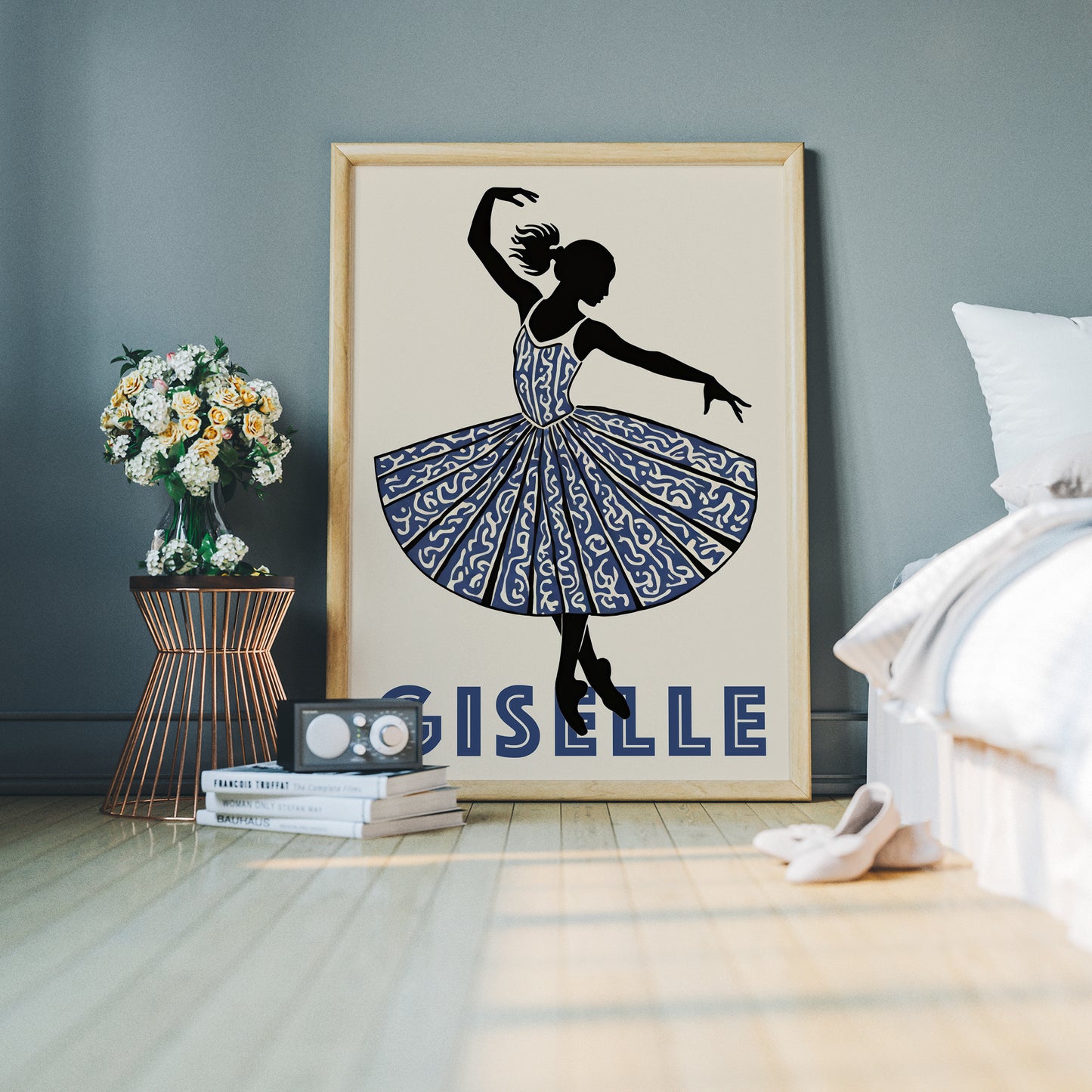 Giselle Retro Ballerina Wall Art Print