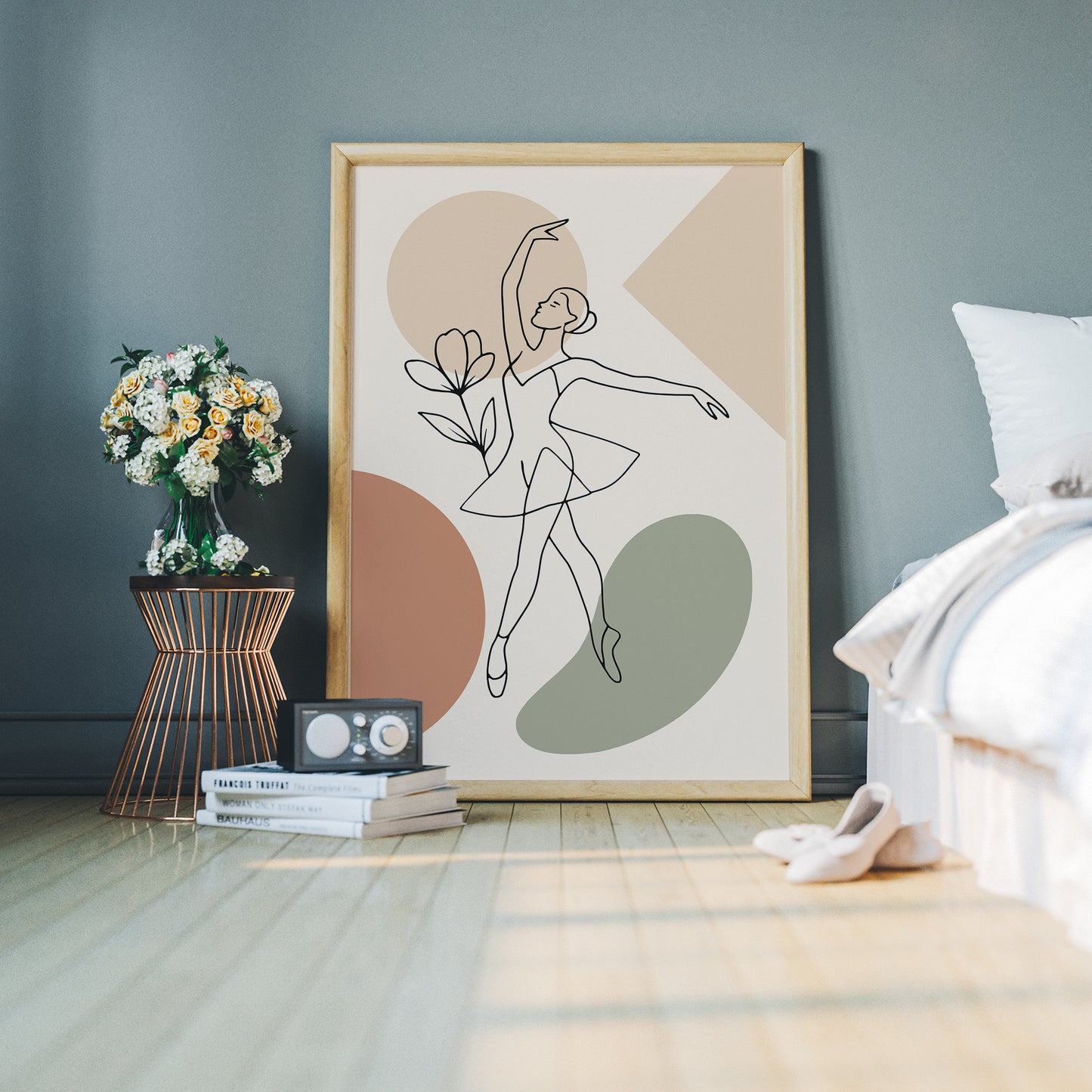 Line Art Ballerina Print - Aesthetic Wall Art