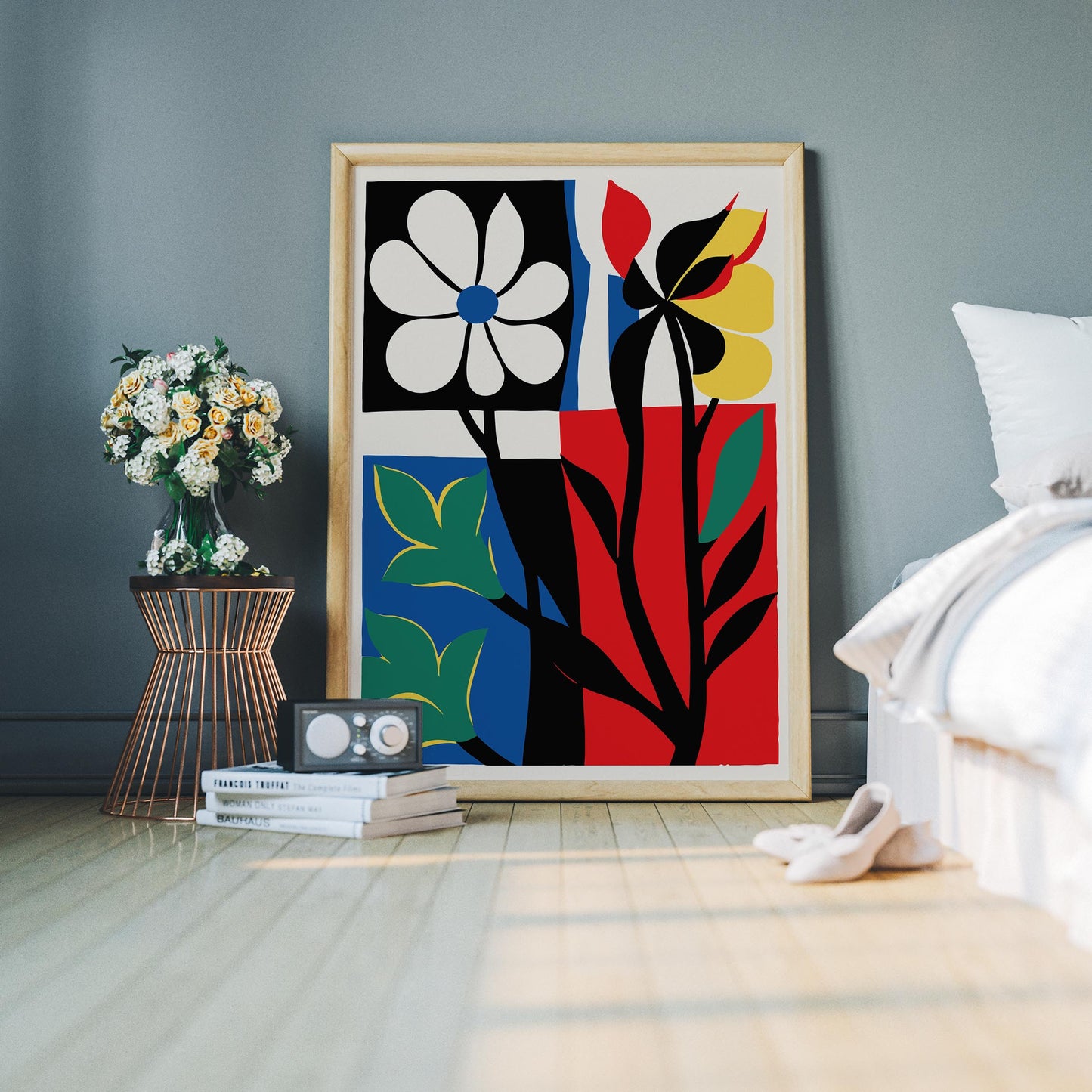 Abstract Floral Quadrants Wall Art
