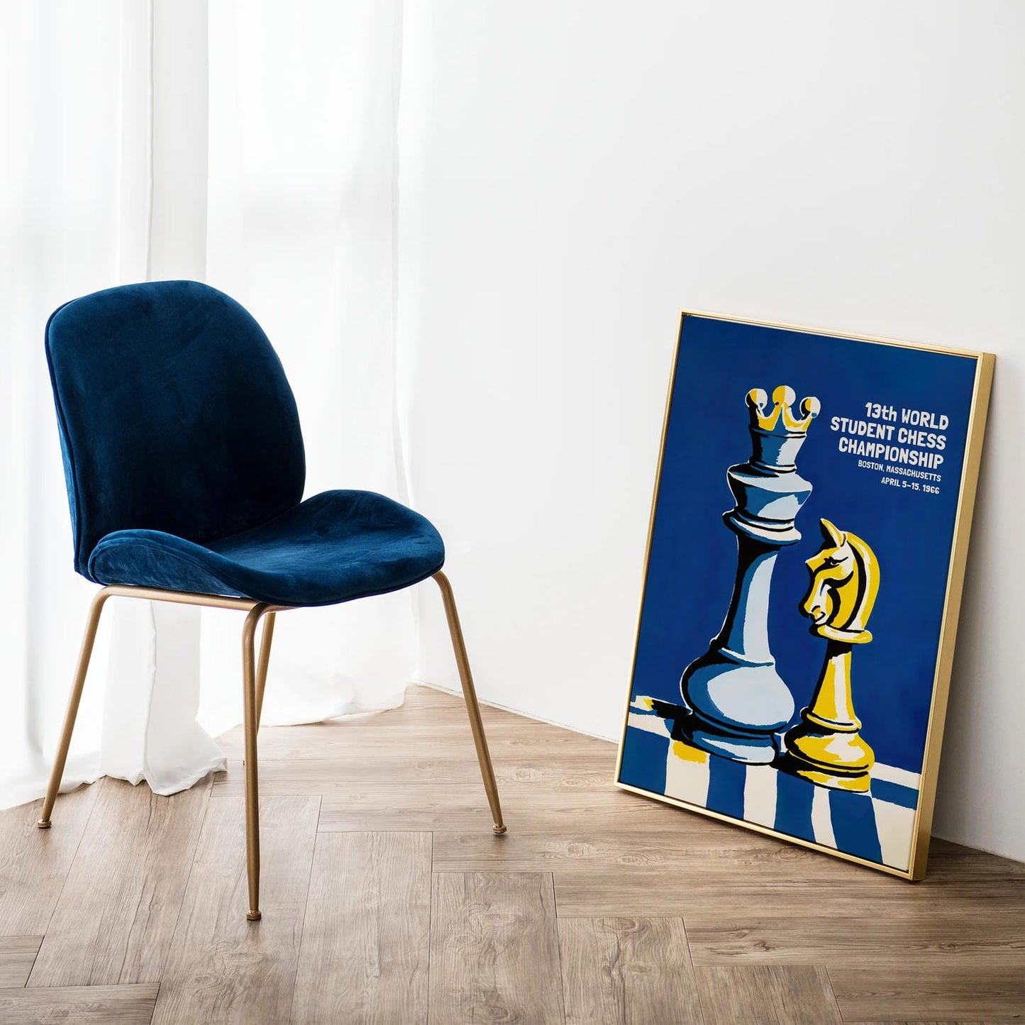 Vintage Chess Pieces Poster 1966