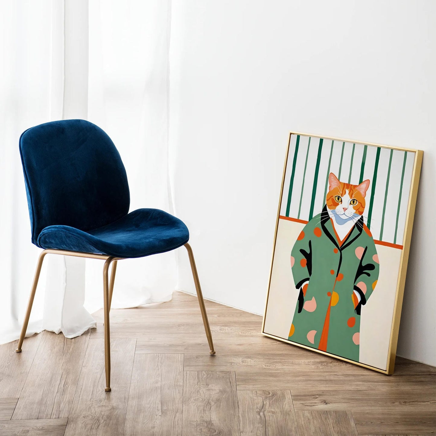 Retro Fashion Cat Art Print