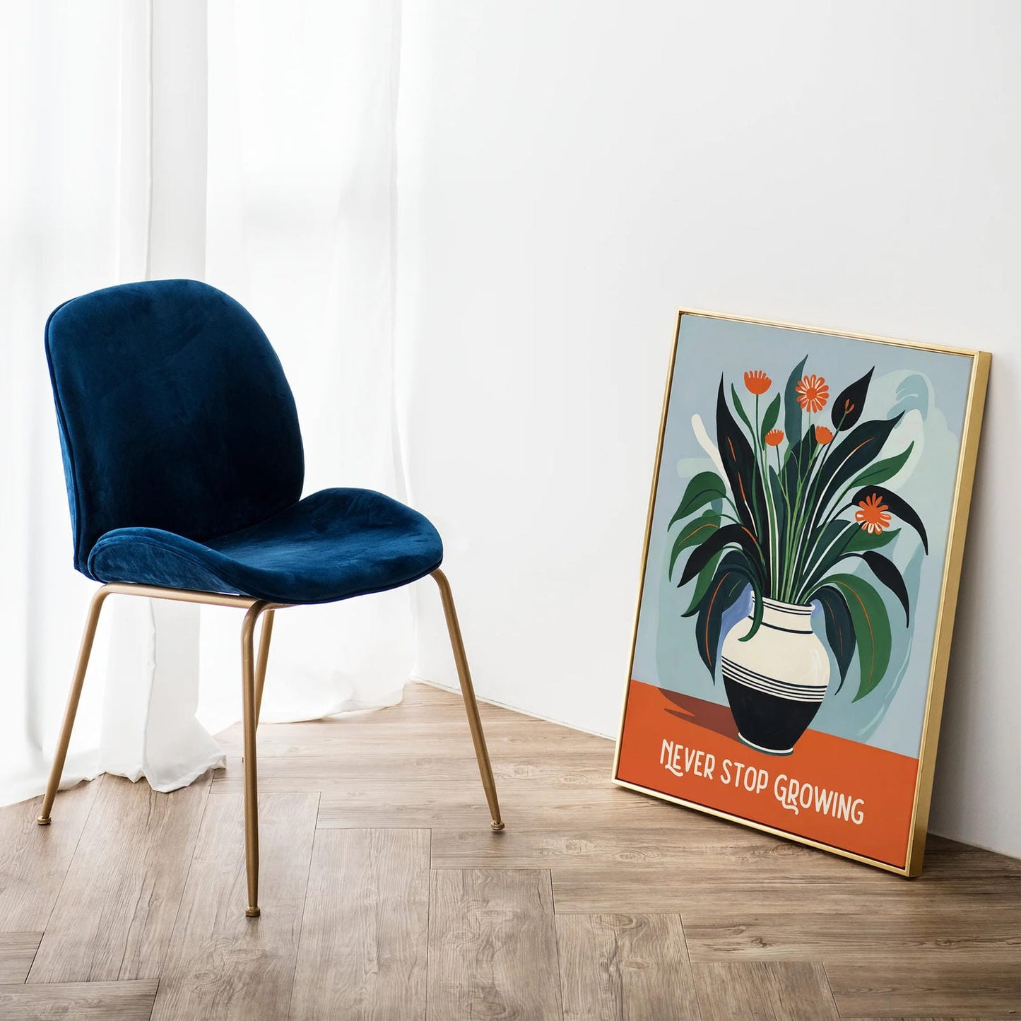 Never Stop Growing Floral Poster
