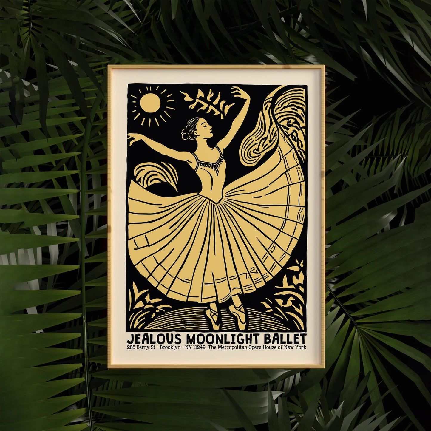 Jealous Moonlight Ballet Retro Poster