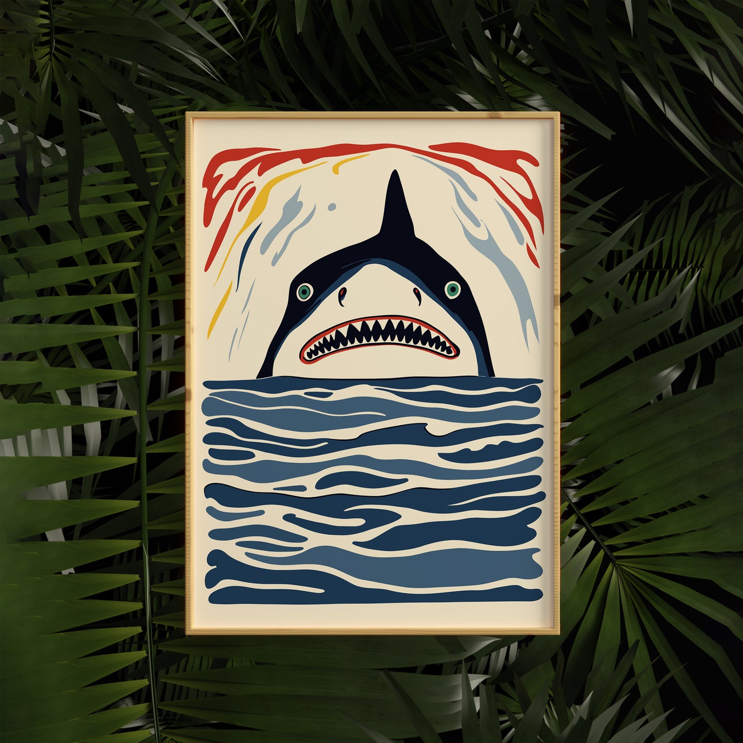 Anxious Shark Quirky Art Print