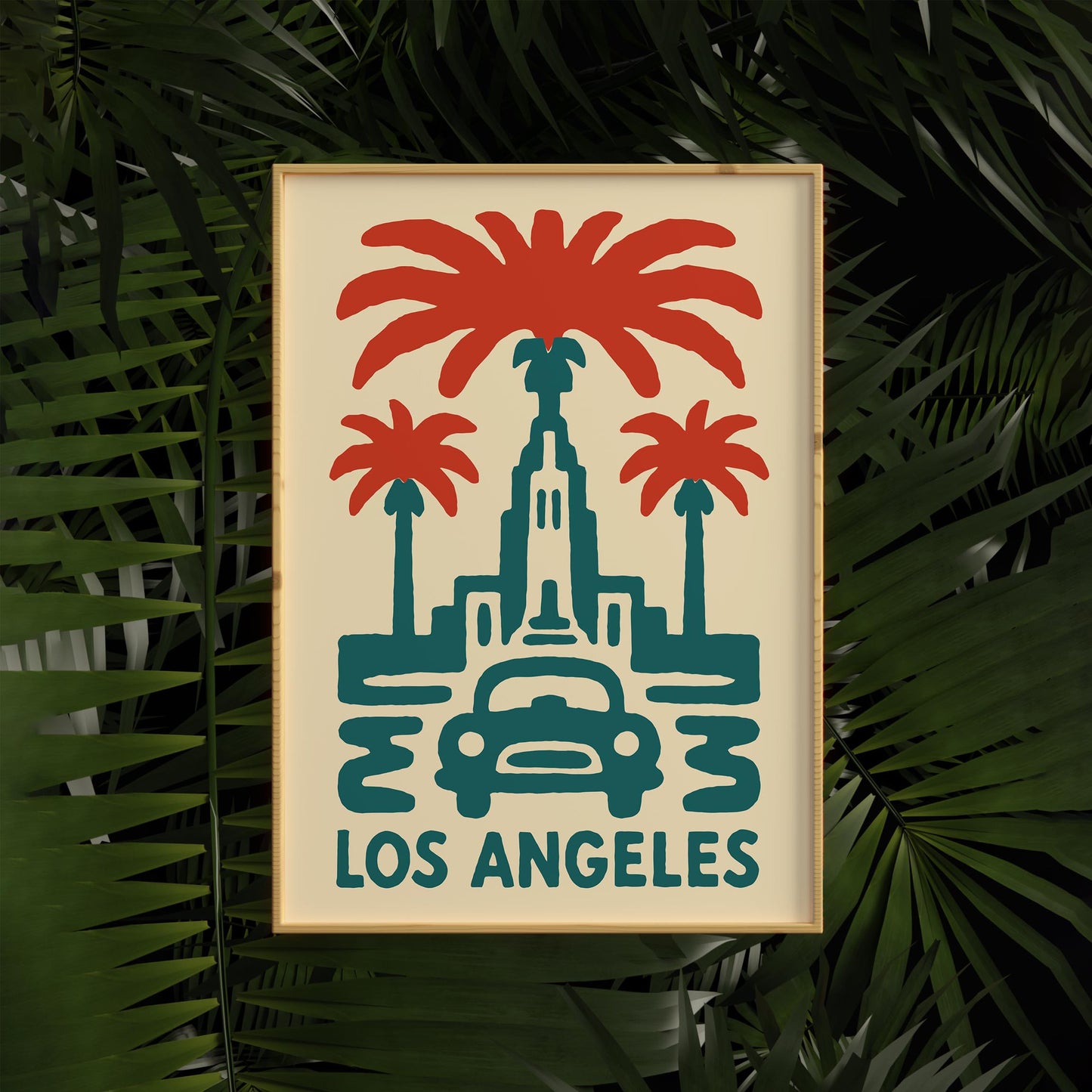 Los Angeles Palm Travel Poster