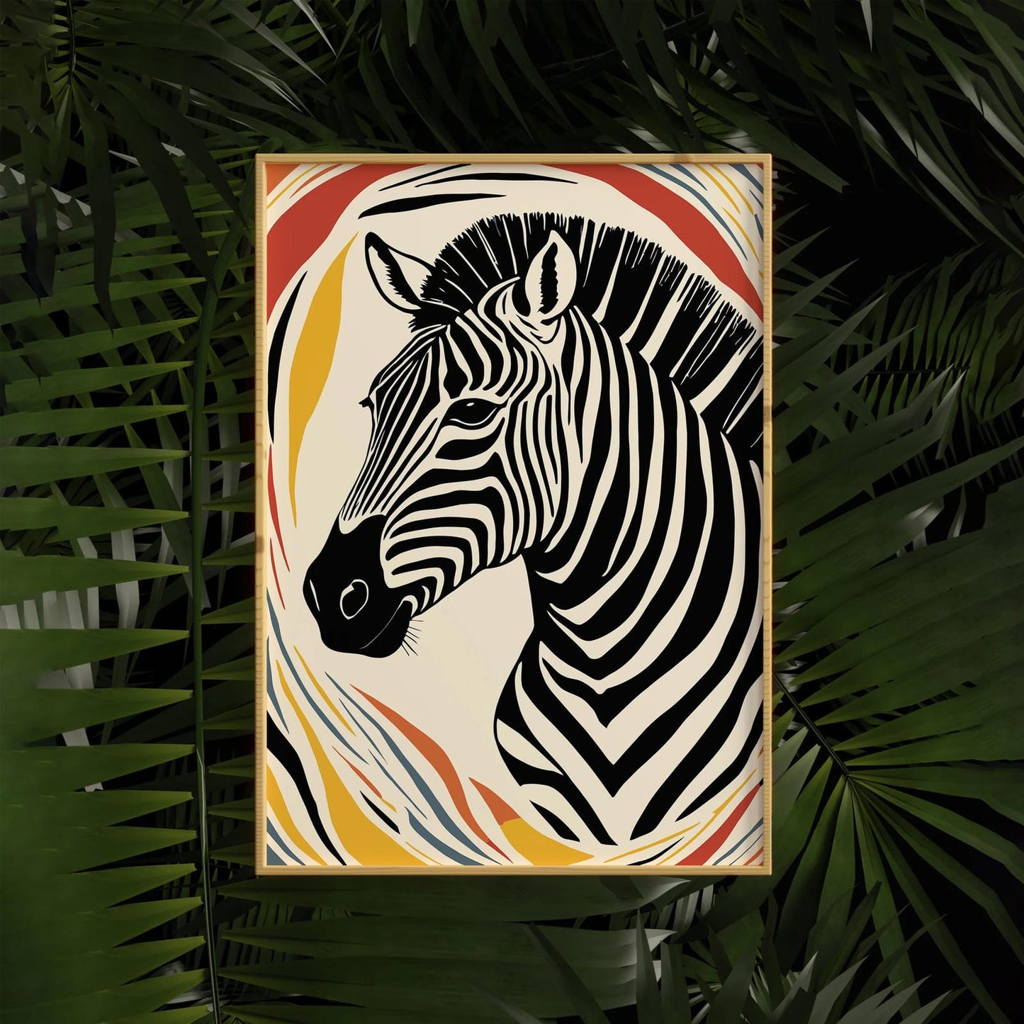 Mid-Century Modern Zebra Art Print