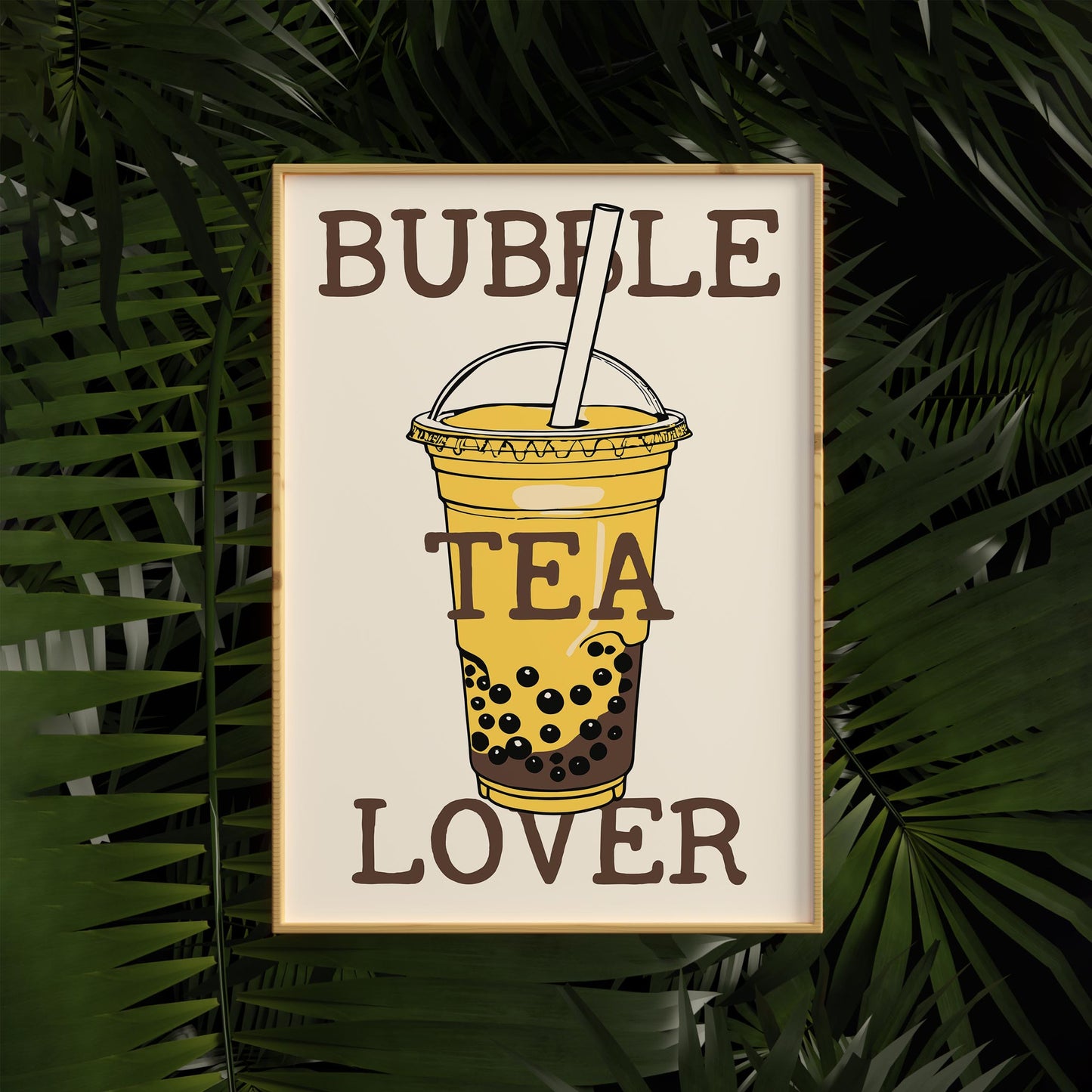 Yellow Bubble Tea Lover Poster