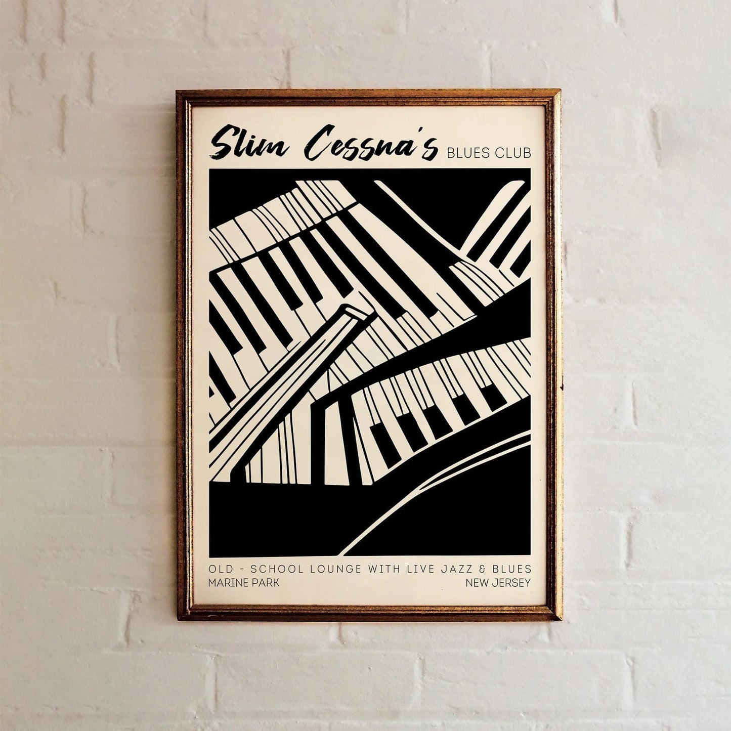 Clim Cessna's Blues Club Vintage Poster