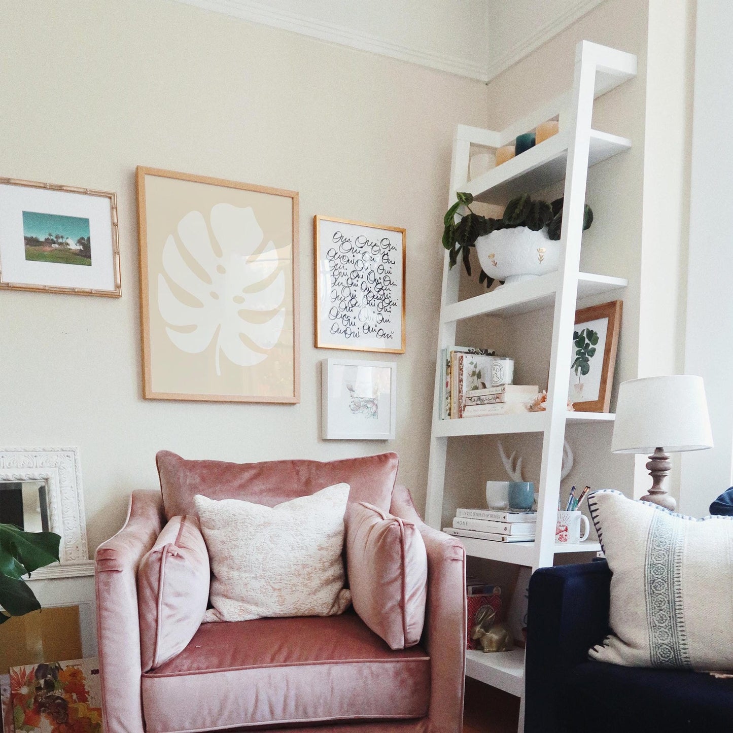 White Monstera Leaf Art Print – Minimal Botanical Wall Decor