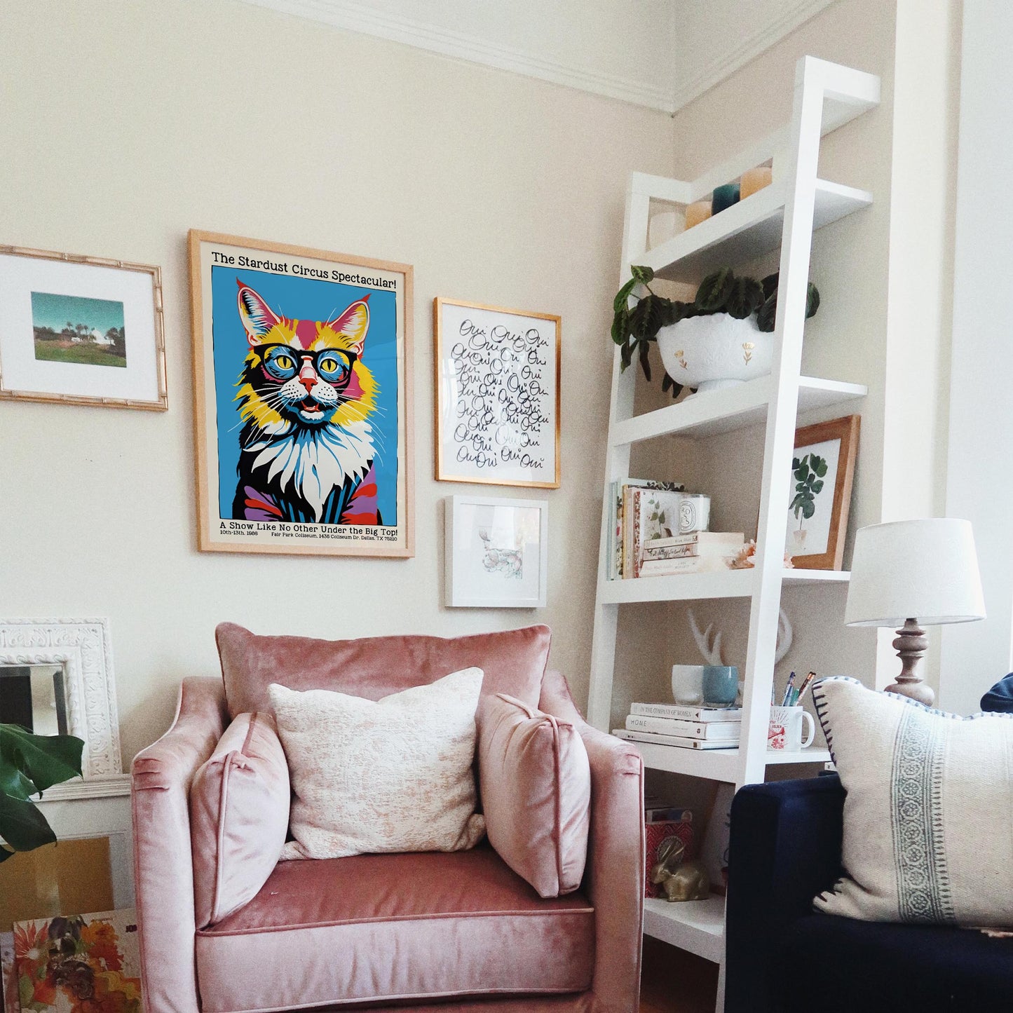 Dallas 1986 Stardust Circus Cat Retro Poster