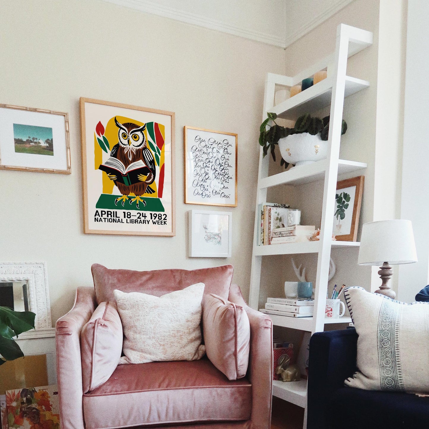 Vintage Library Week Poster Print