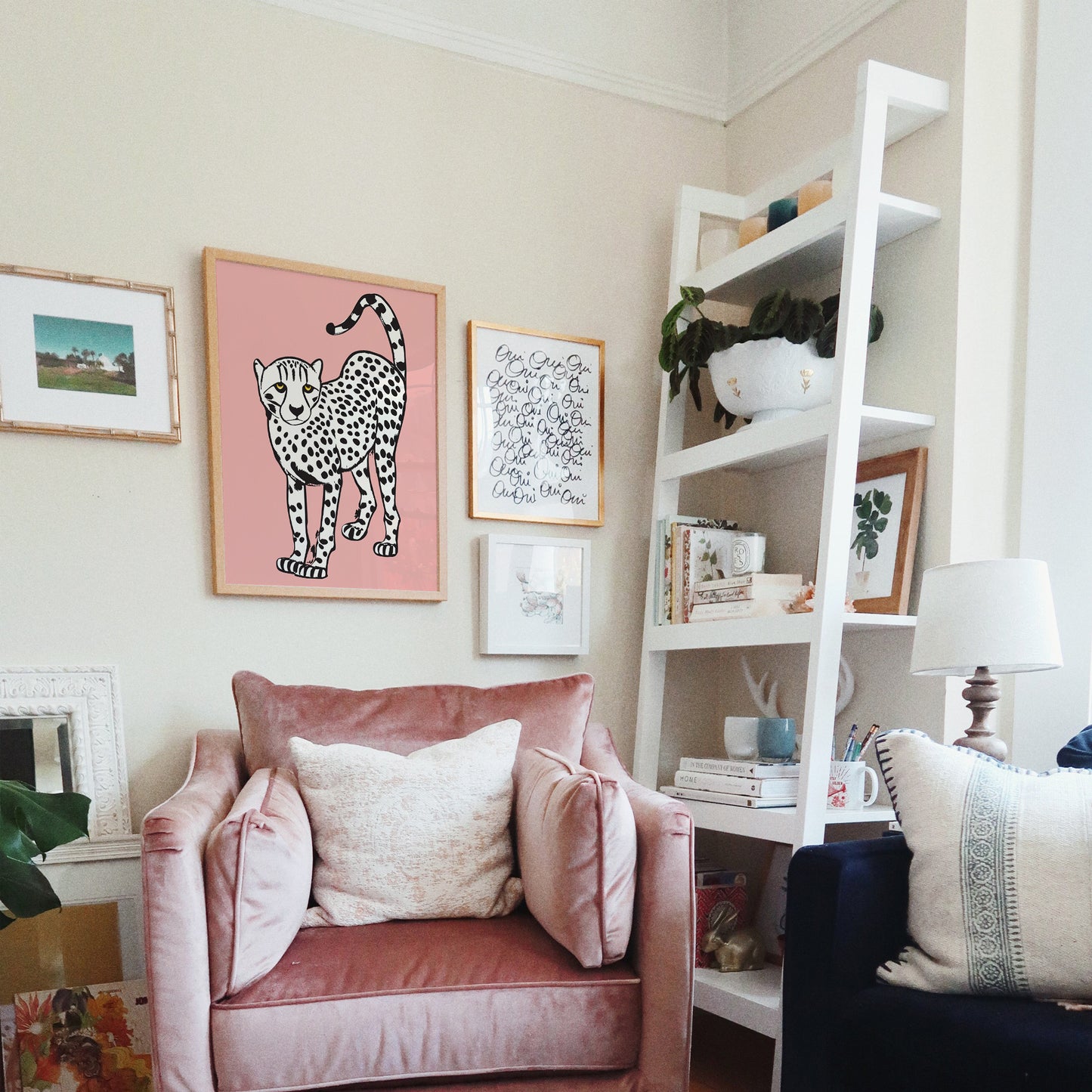 White Panther Wall Art Print