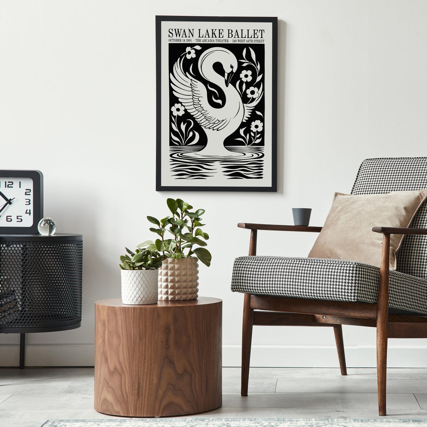 Swan Lake Ballet Retro Poster