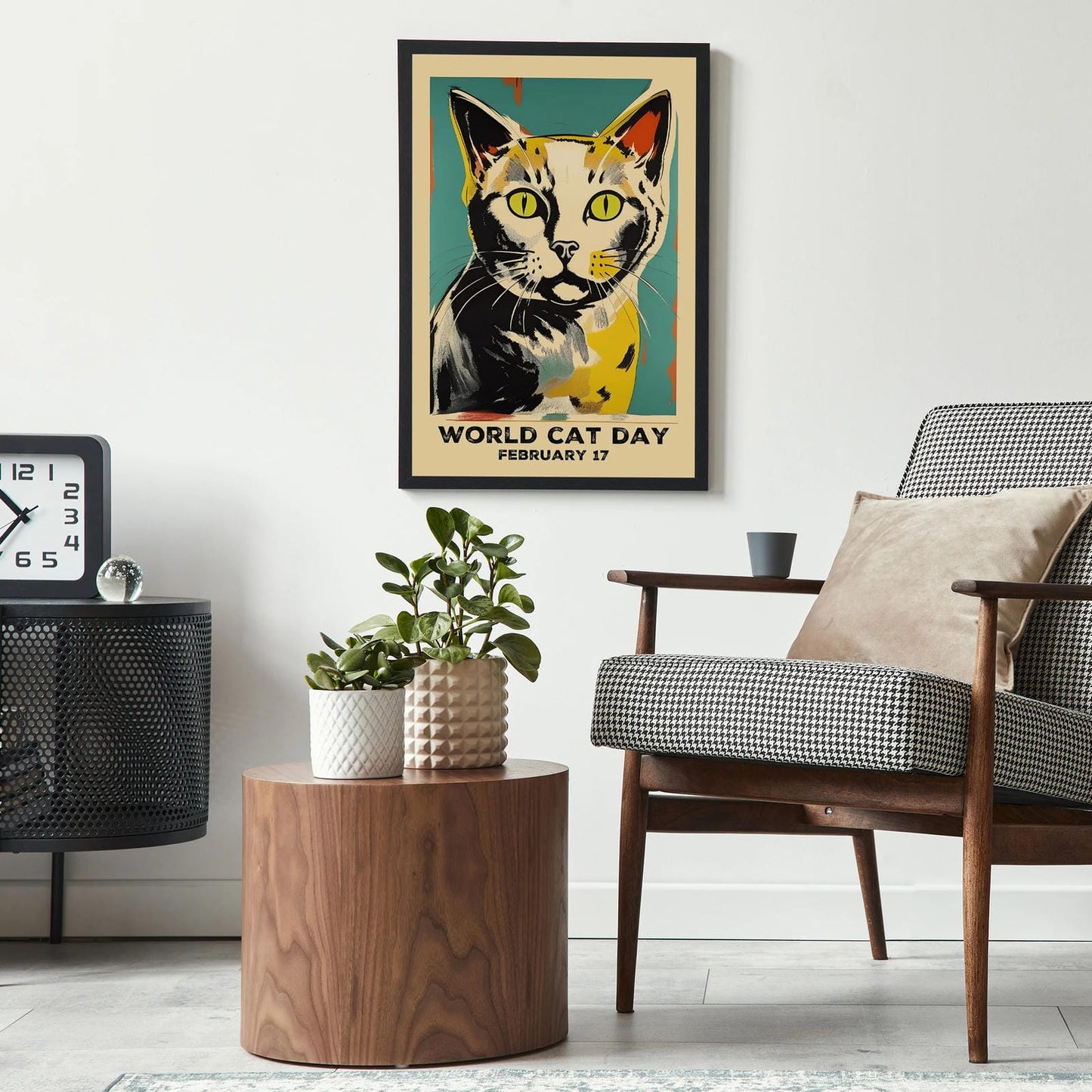 World Cat Day Vintage Print