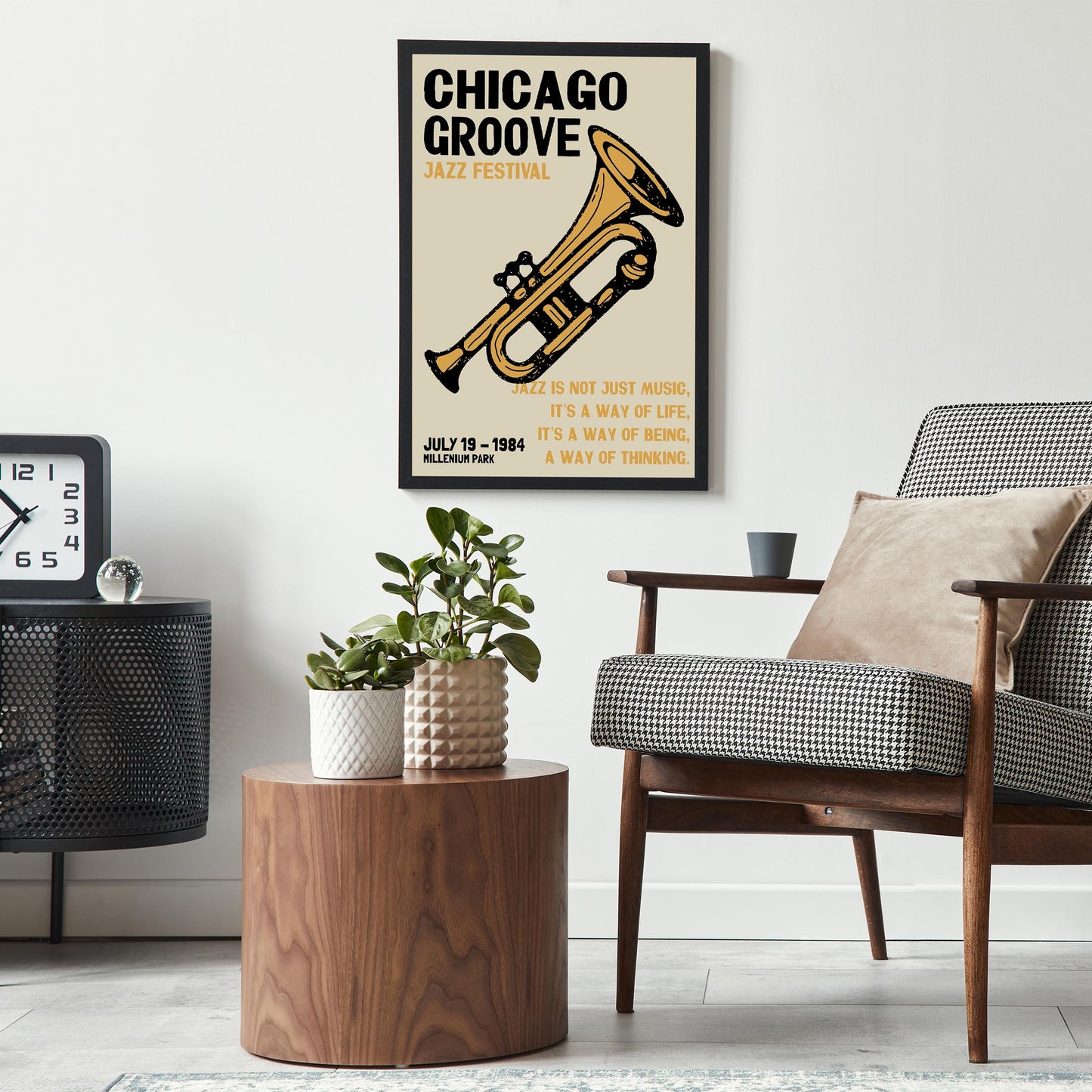 Chicago Groove Jazz Trumpet Poster Print