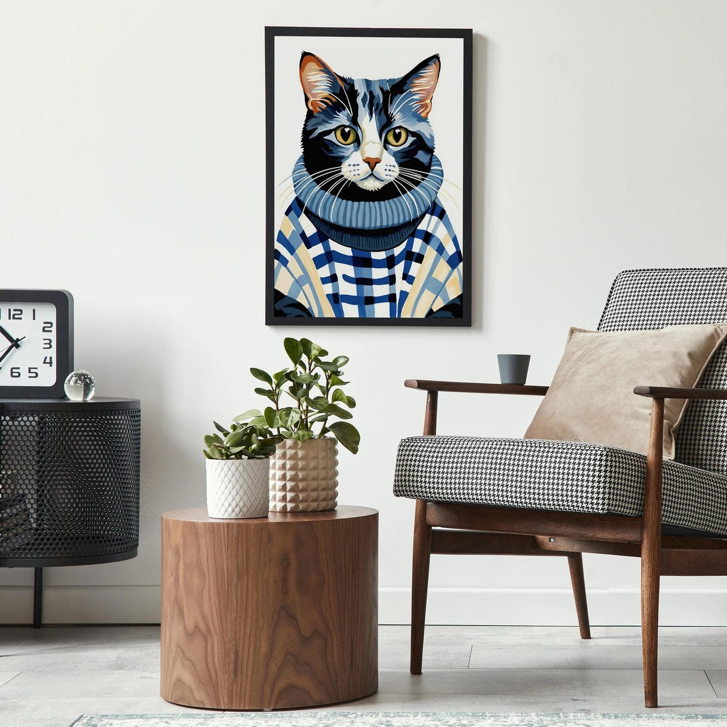 Fashionable Cat in a Sweater Wall Art