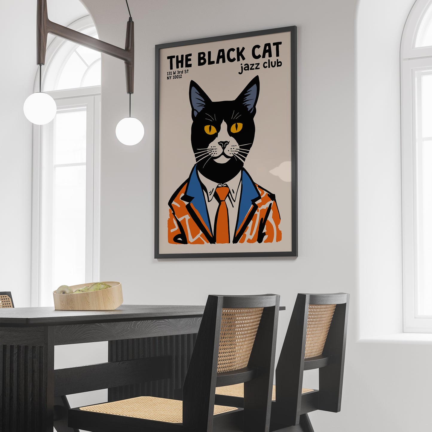 The Black Cat Jazz Club Wall Art Print
