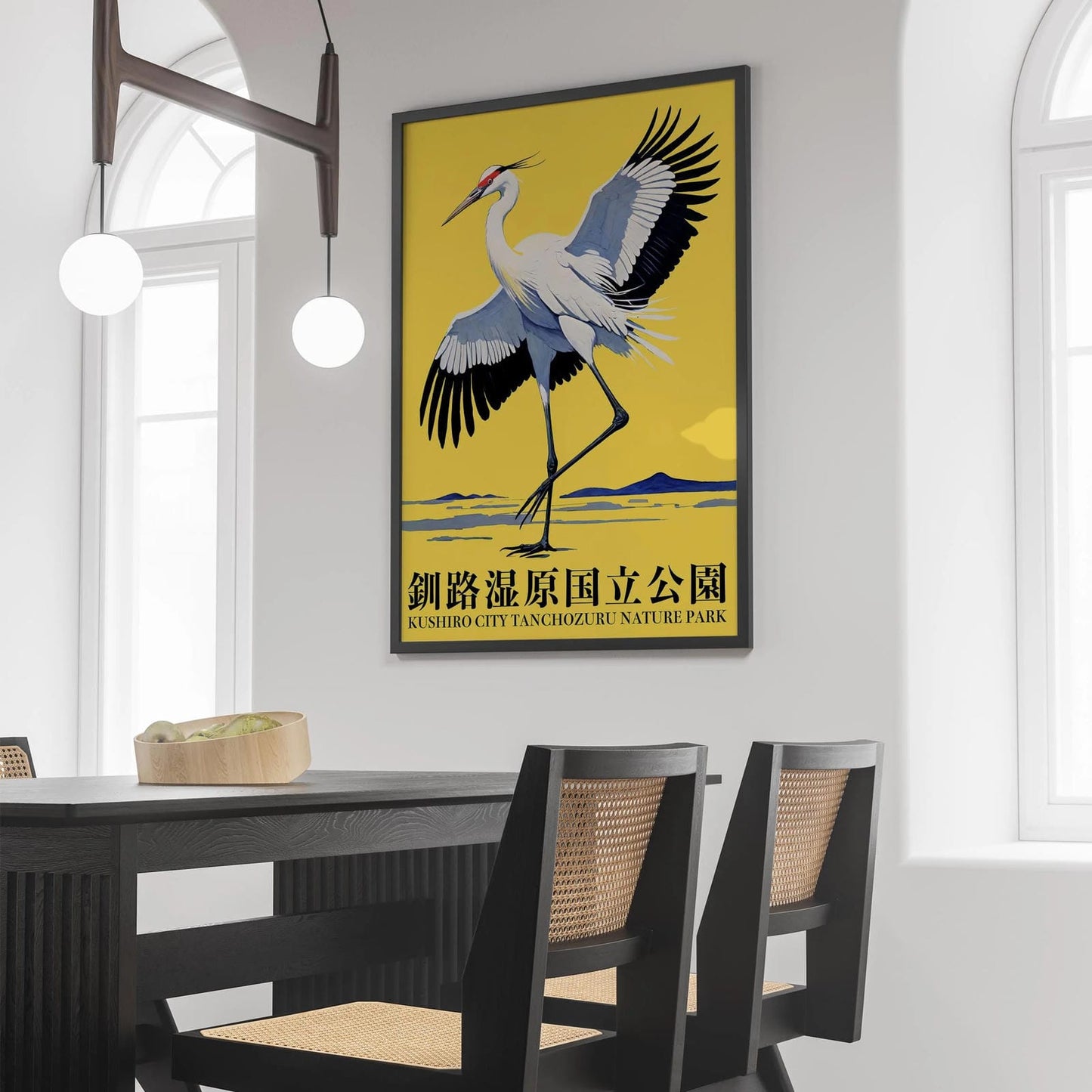 Japanese Crane Poster Kushiro Wildlife Art Print