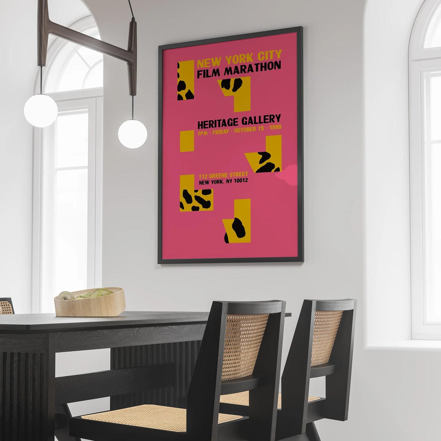 NYC Film Marathon Pink Retro Poster
