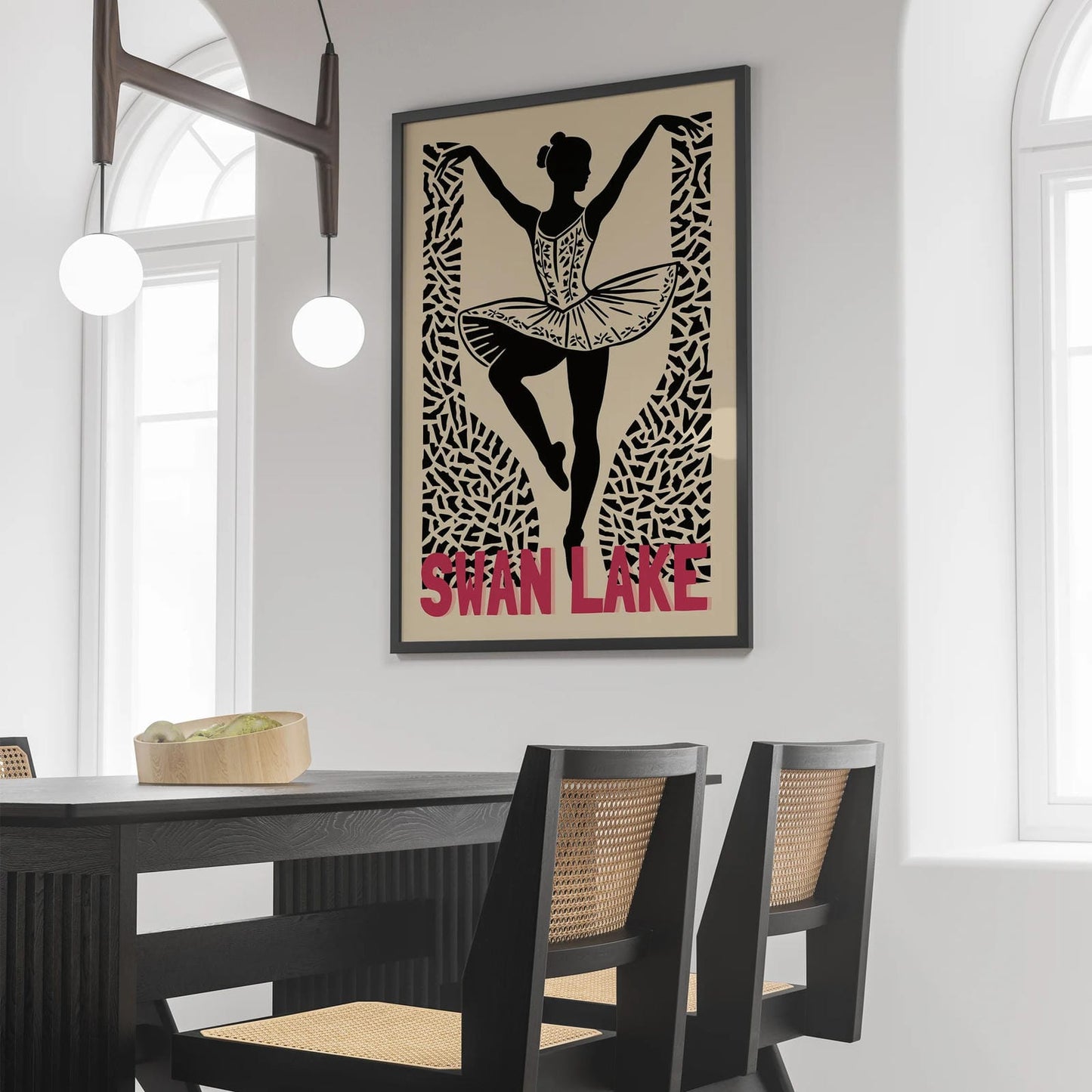 Swan Lake Retro Ballerina Poster