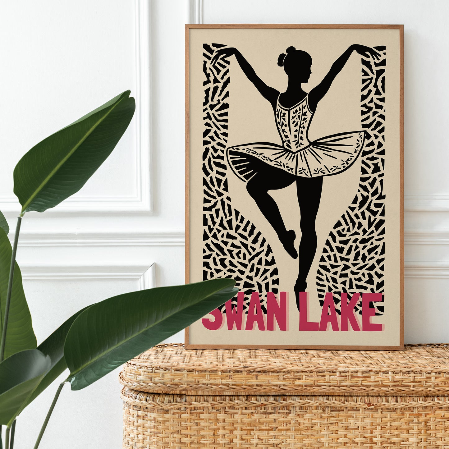 Swan Lake Retro Ballerina Poster