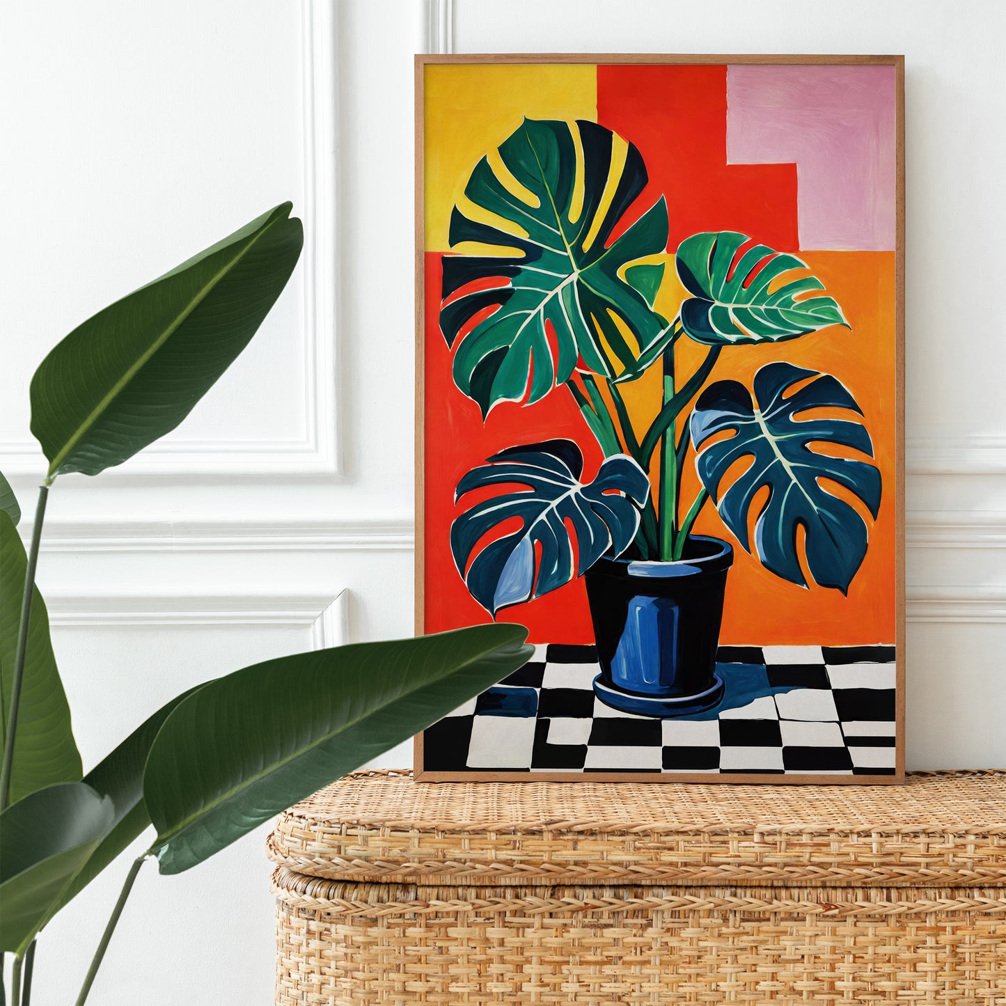 Colorful Monstera Plant Wall Art Print
