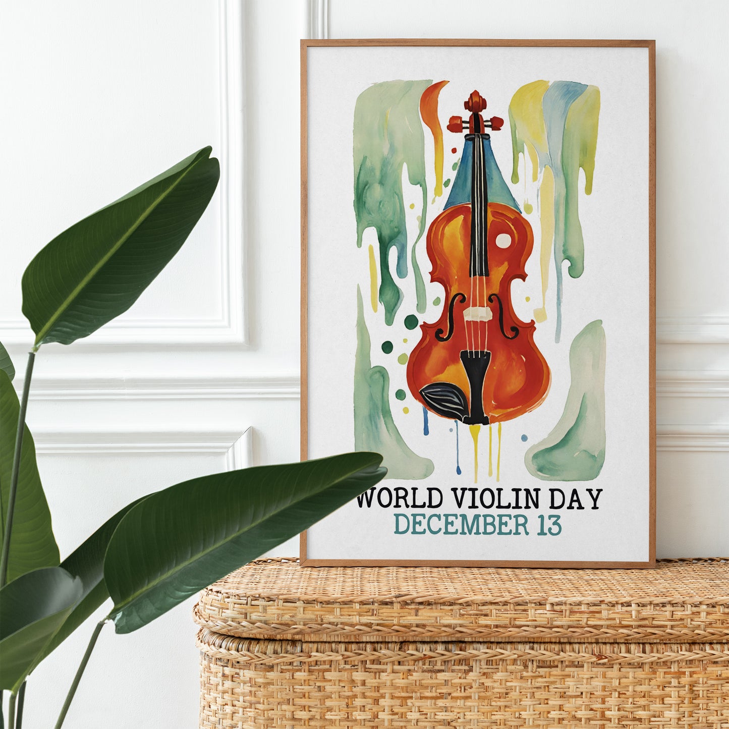World Violin Day Retro Poster