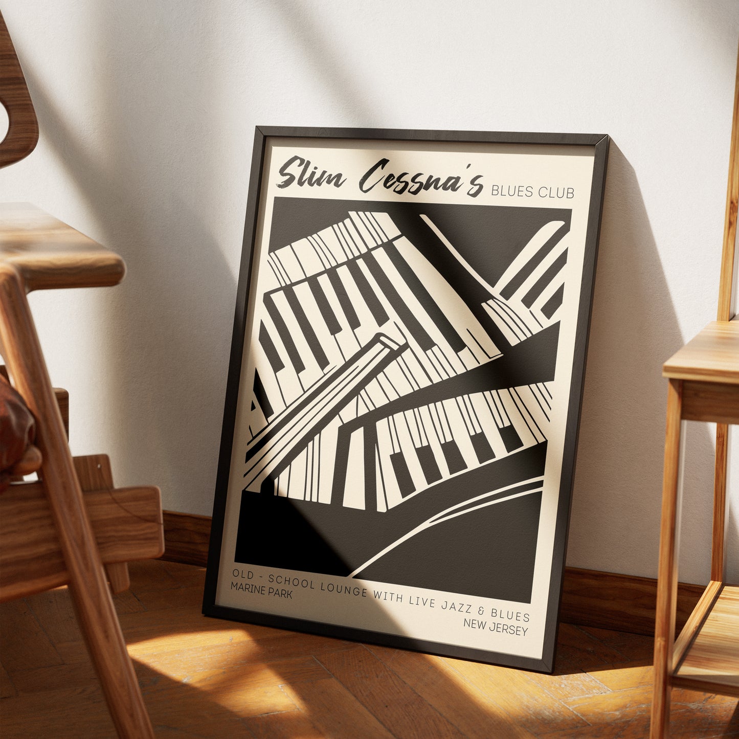 Clim Cessna's Blues Club Vintage Poster