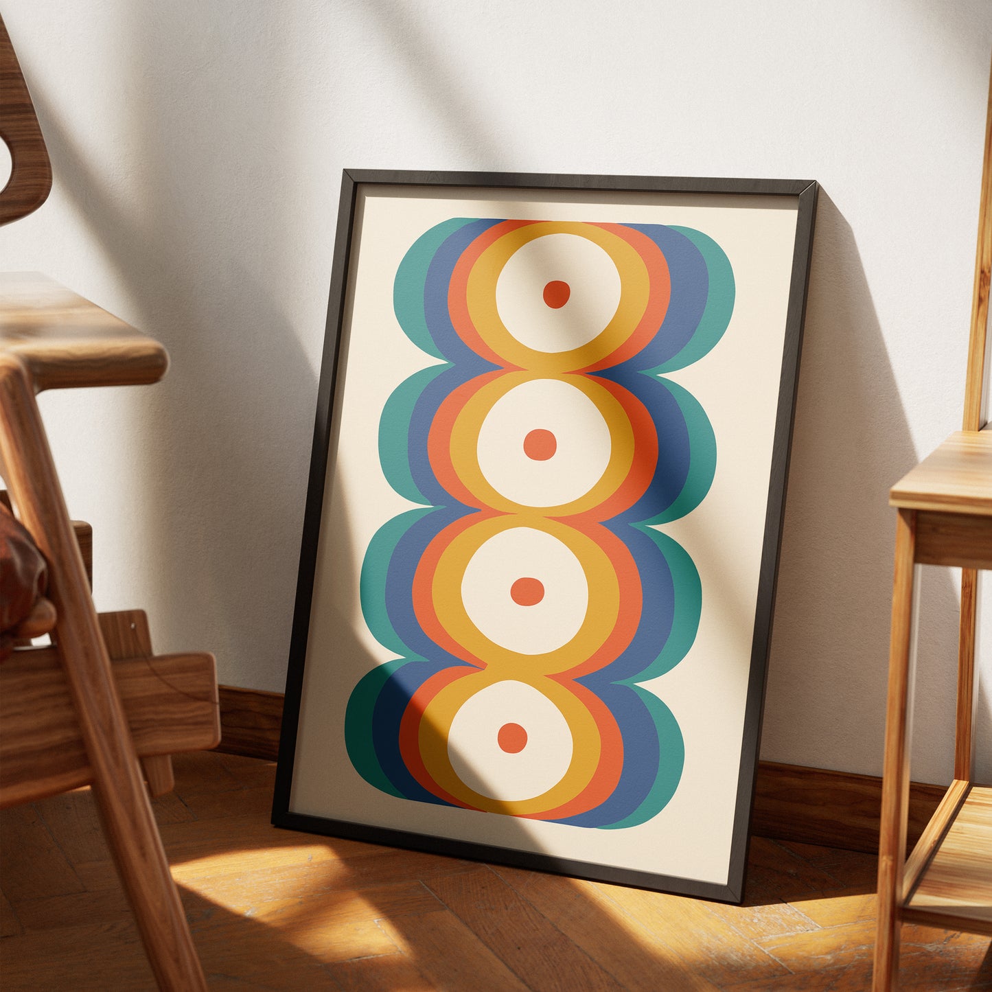 Retro 60s Abstract Shape Poster