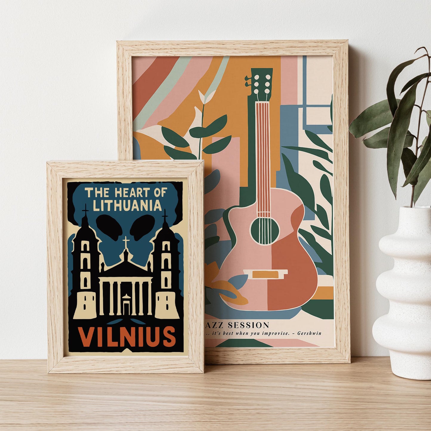 Vilnius City Landmark Poster