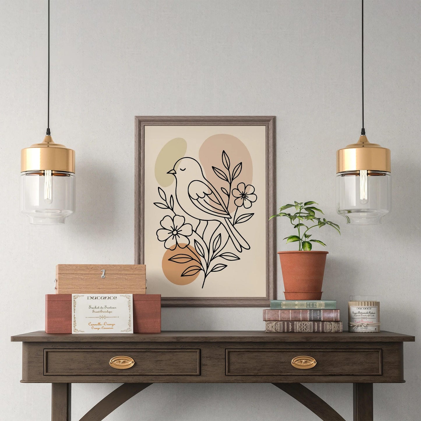 Cute Little Bird Line Art Print 2025