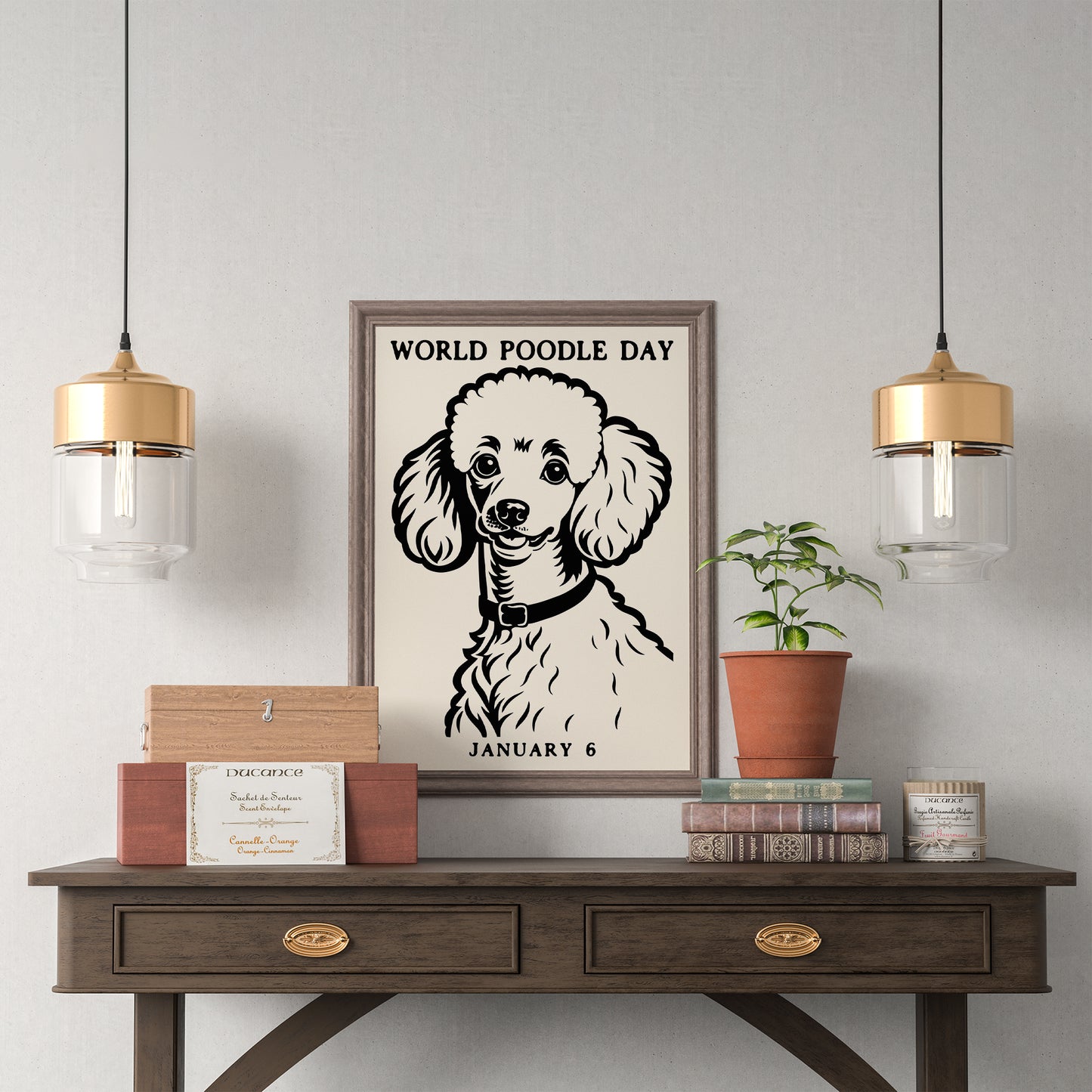 World Poodle Day Black and White Poster