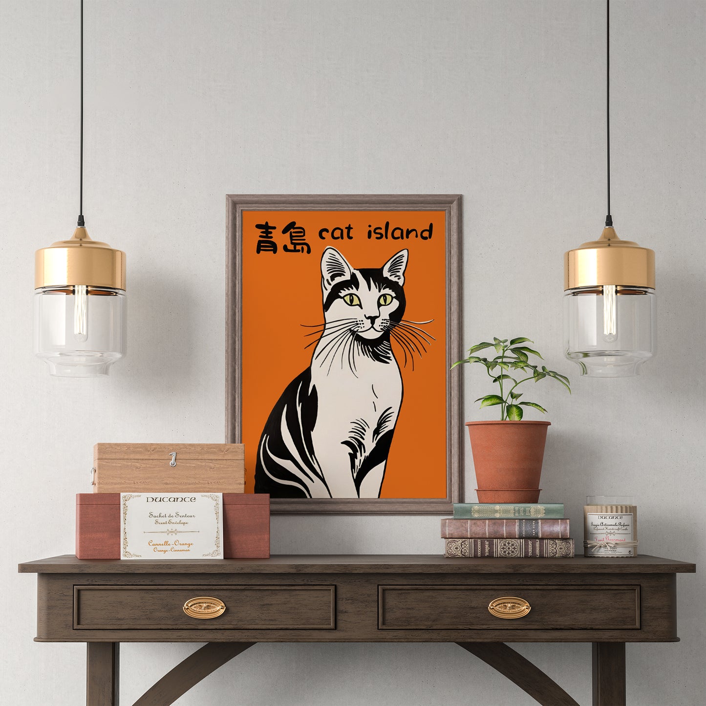 Cat Island Japanese Art Print