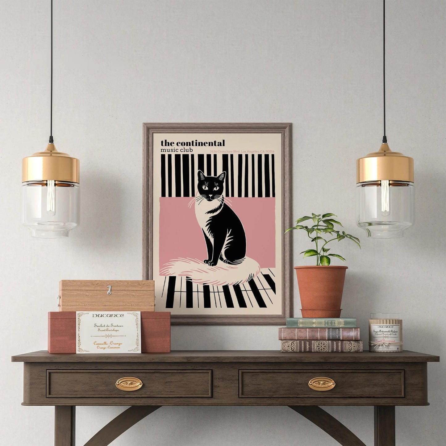 Vintage Music Club Cat Poster