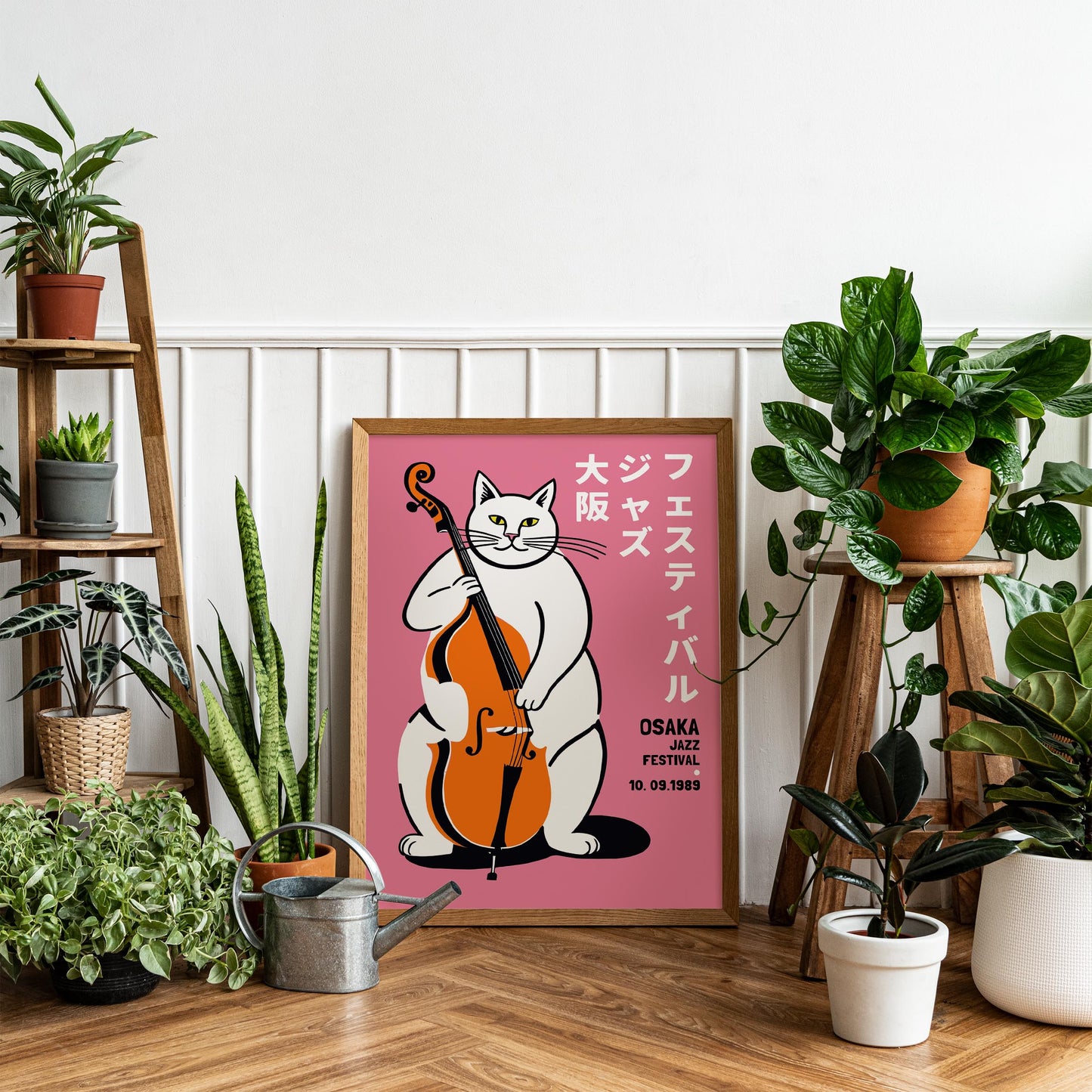 Osaka Jazz Festival Cat Poster Print