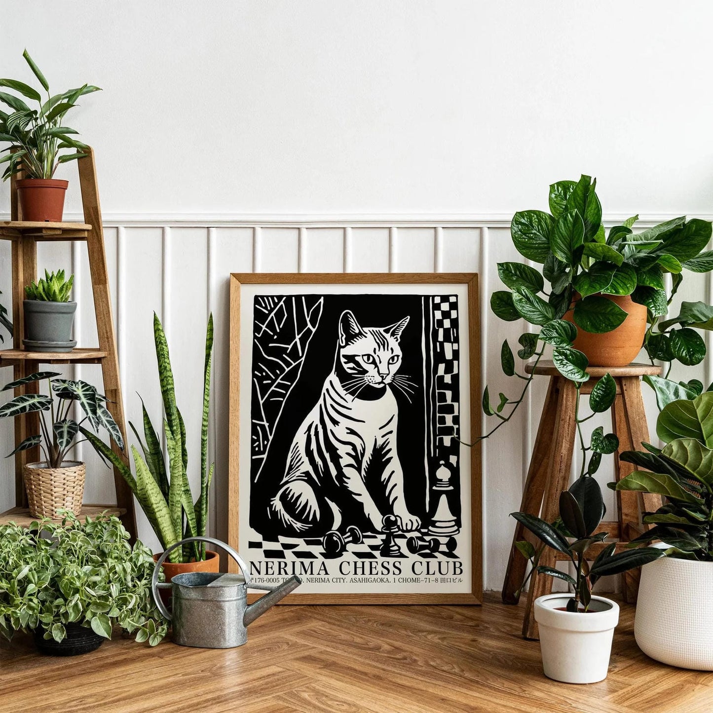 Nerima Chess Club Cat Wall Art Poster
