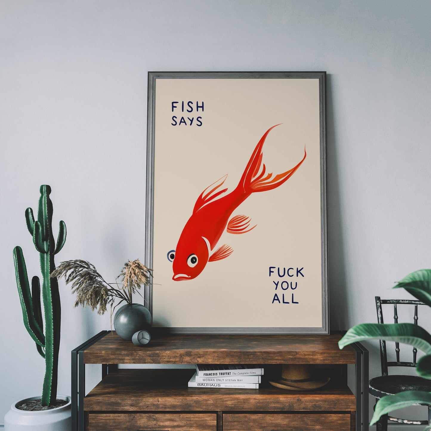 Funny Angry Fish Poster